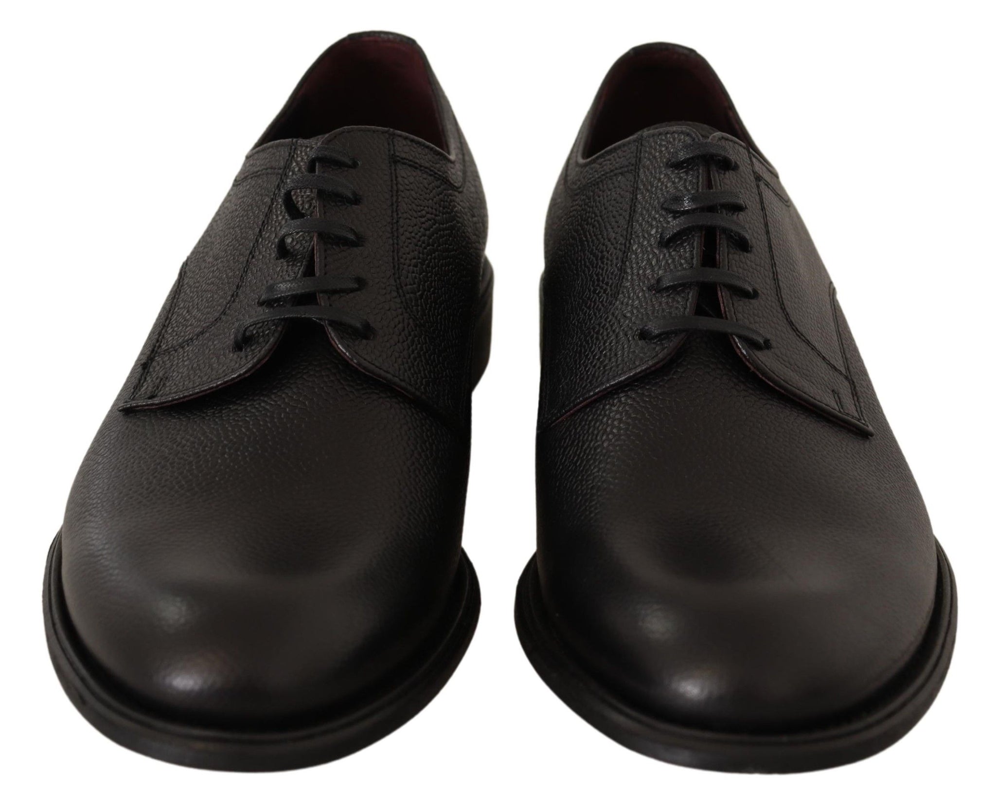 Black Leather Lace Up Mens Formal Derby Shoes