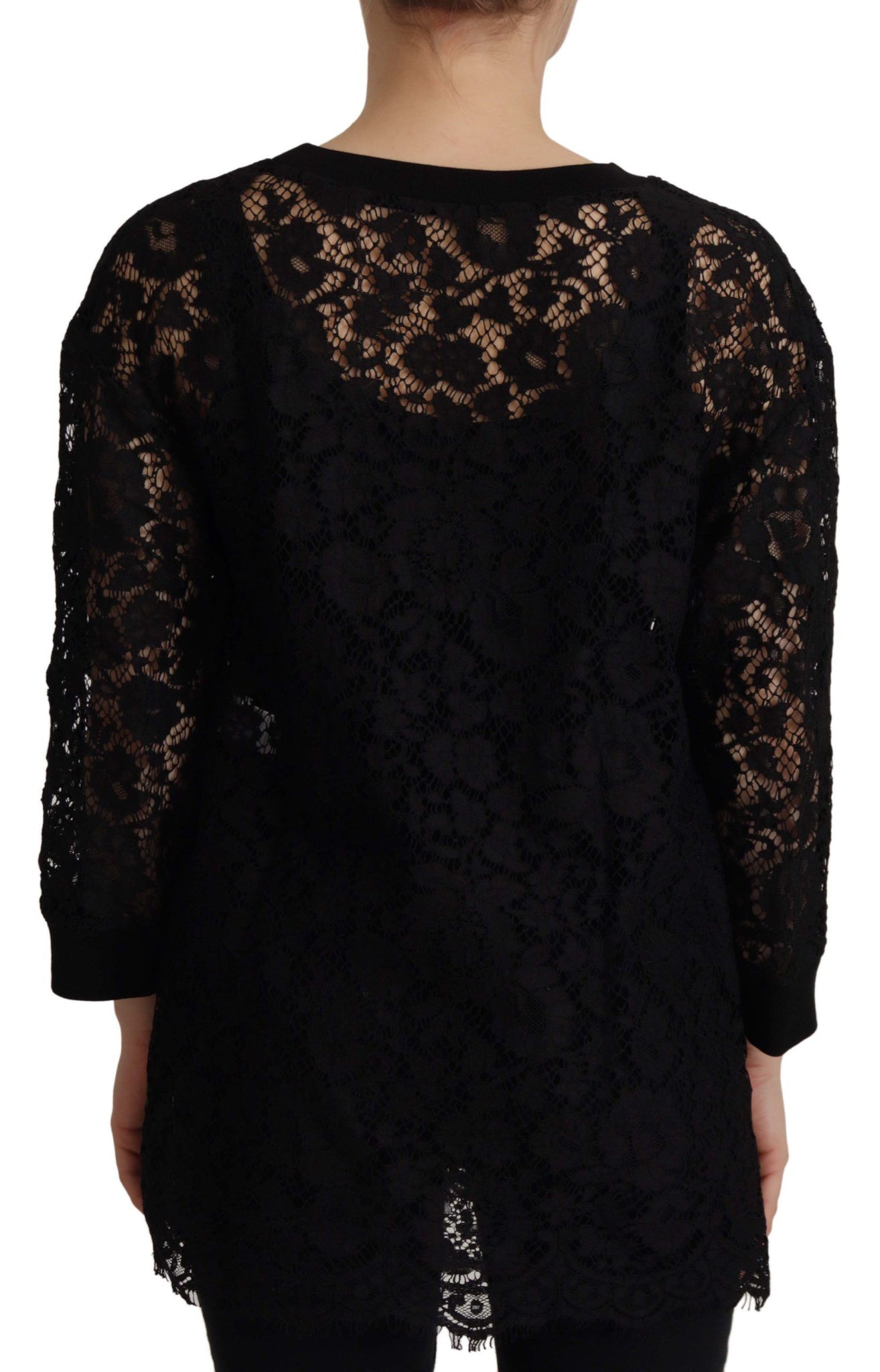 Black Floral Lace Pullover Sicily Blouse