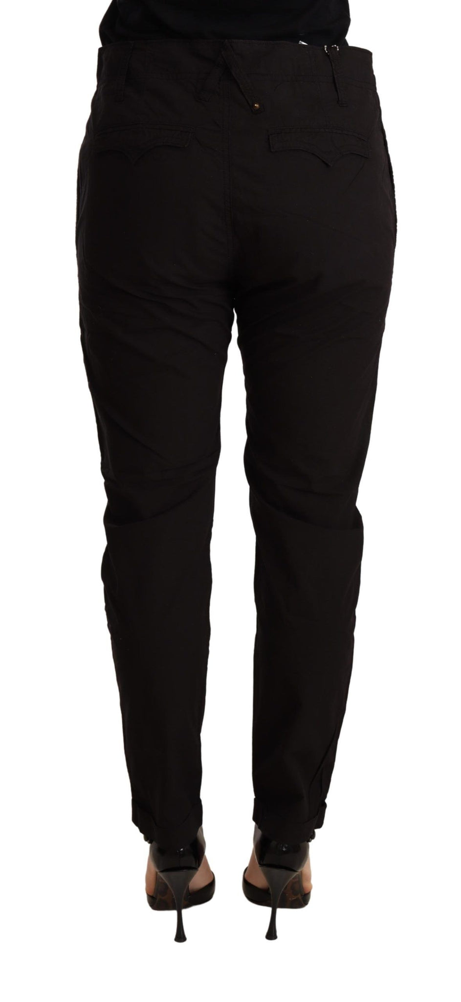 Black Mid Waist BAGGY Fit Skinny Trouser