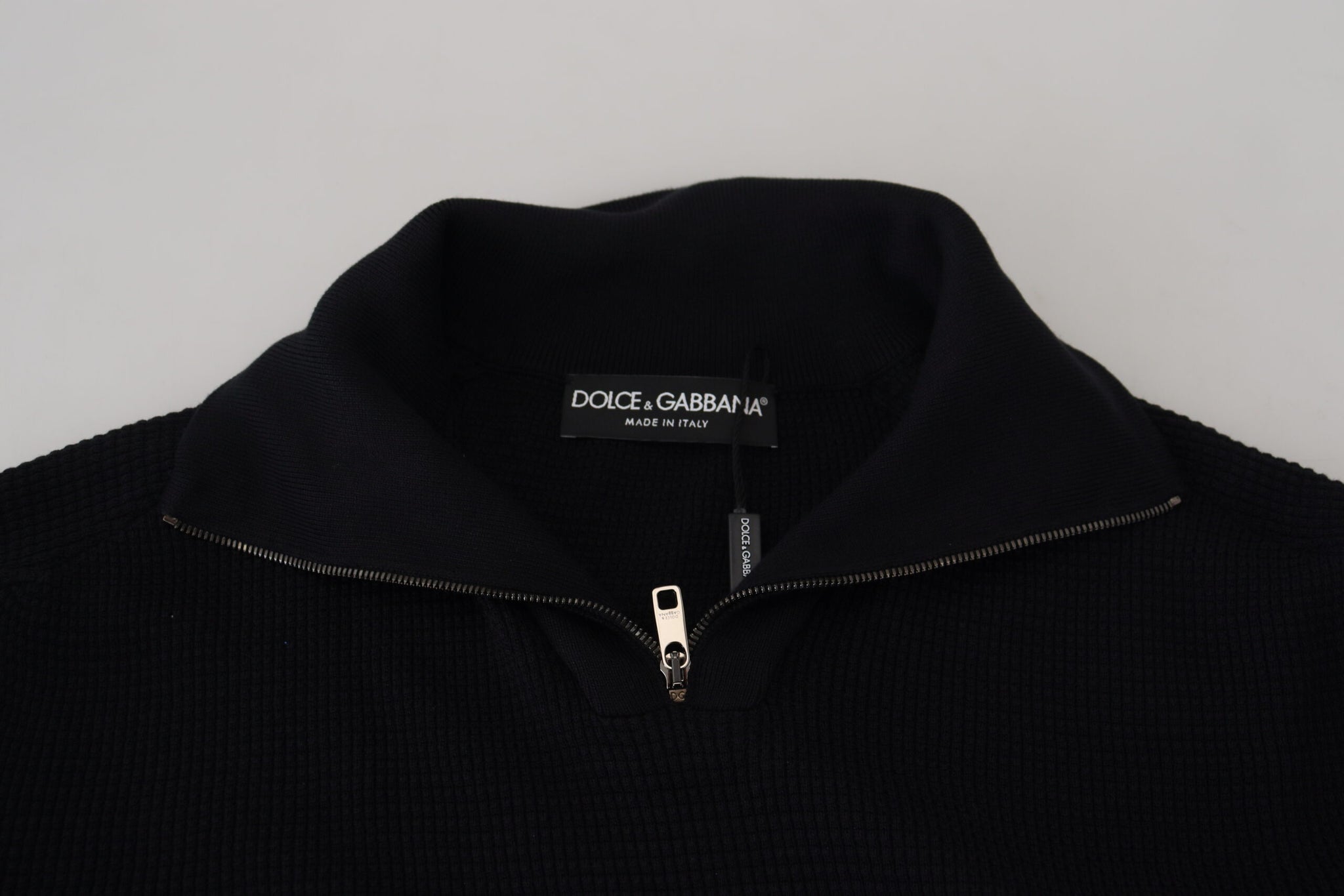 Dolce & Gabbana Black Silk Turtle Neck Pullover Sweater