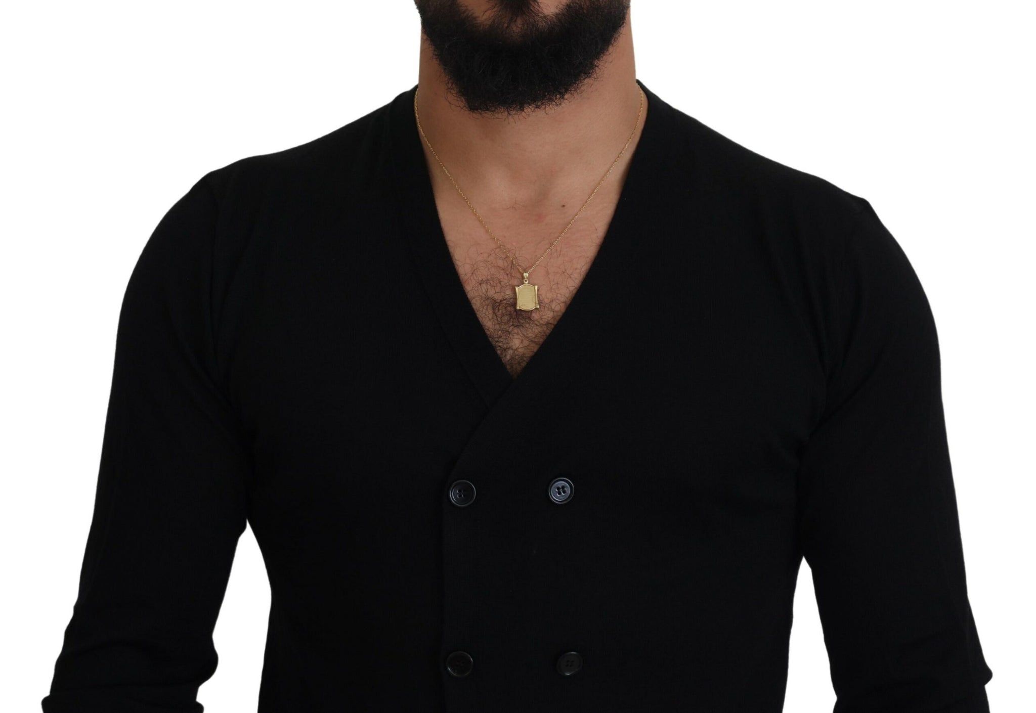 Dolce & Gabbana Black Cashmere Button Down Cardigan Sweater