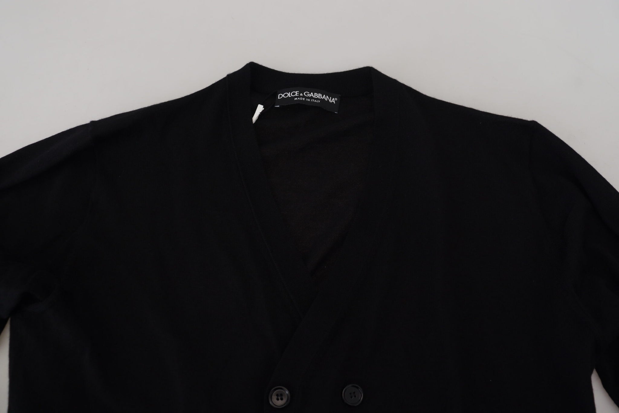 Dolce & Gabbana Black Cashmere Button Down Cardigan Sweater