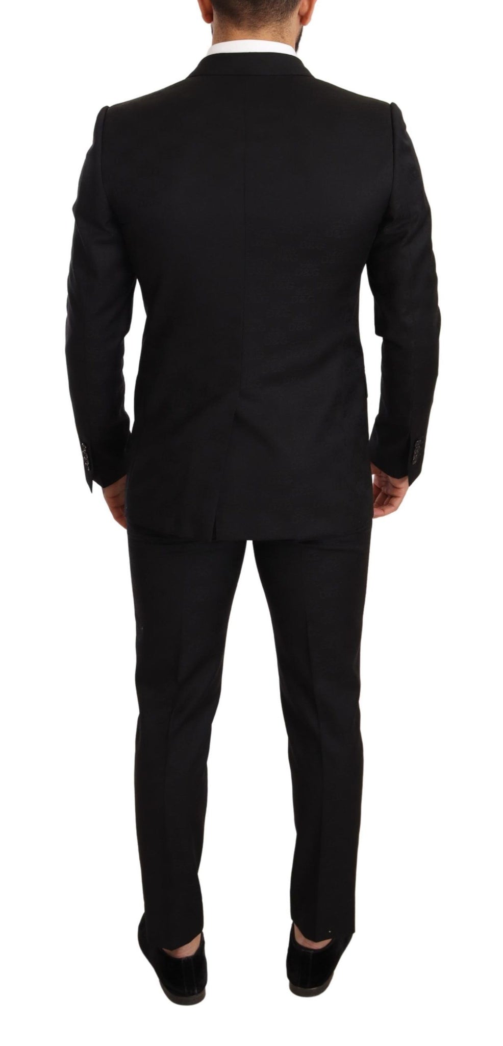 Black Logo Wool Slim Fit 2 Piece MARTINI Suit