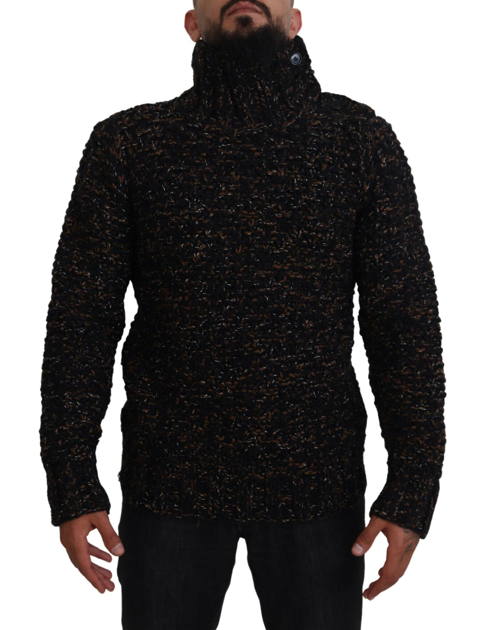 Dolce & Gabbana Brown Fatto A Mano Turtleneck Pullover Sweater