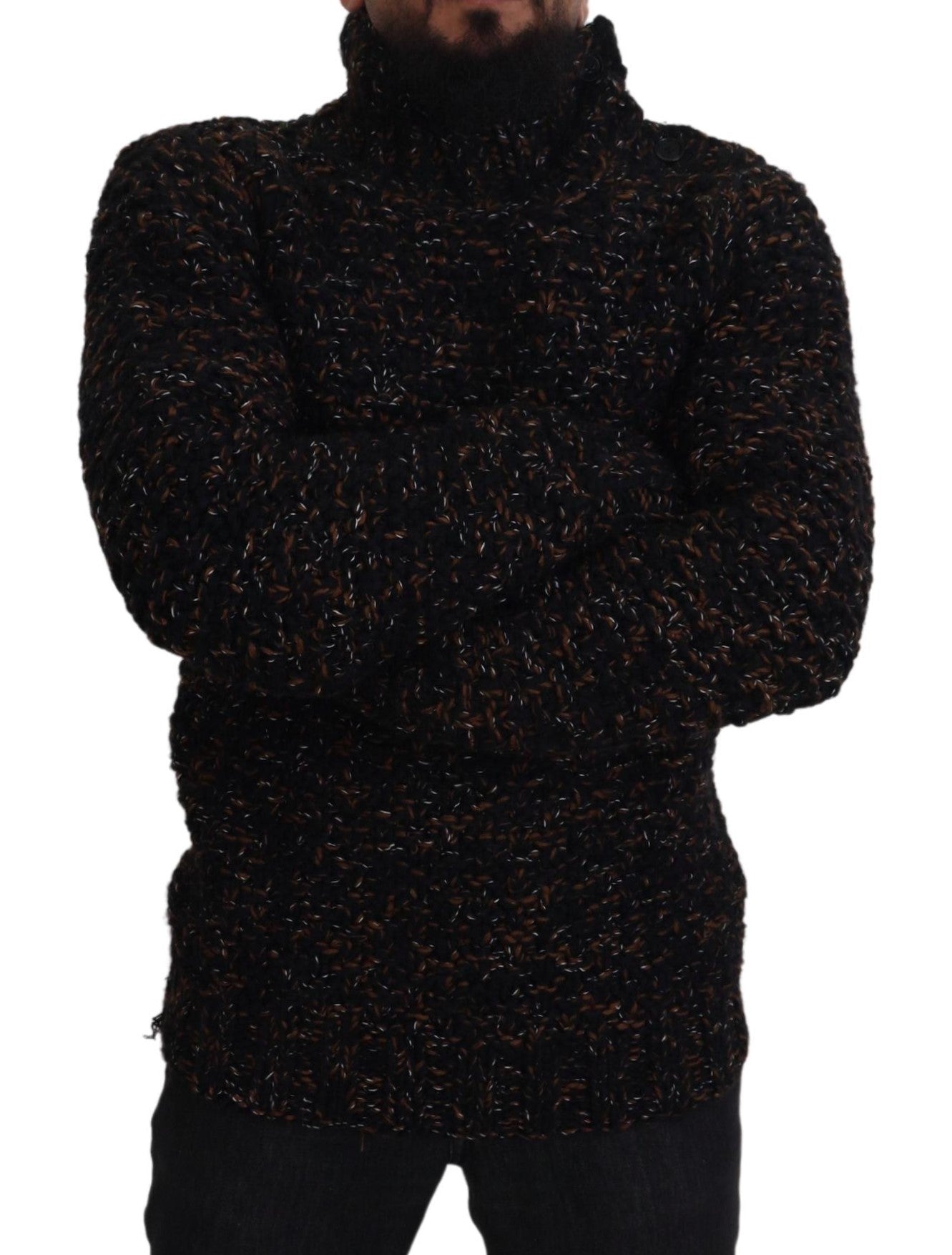 Dolce & Gabbana Brown Fatto A Mano Turtleneck Pullover Sweater