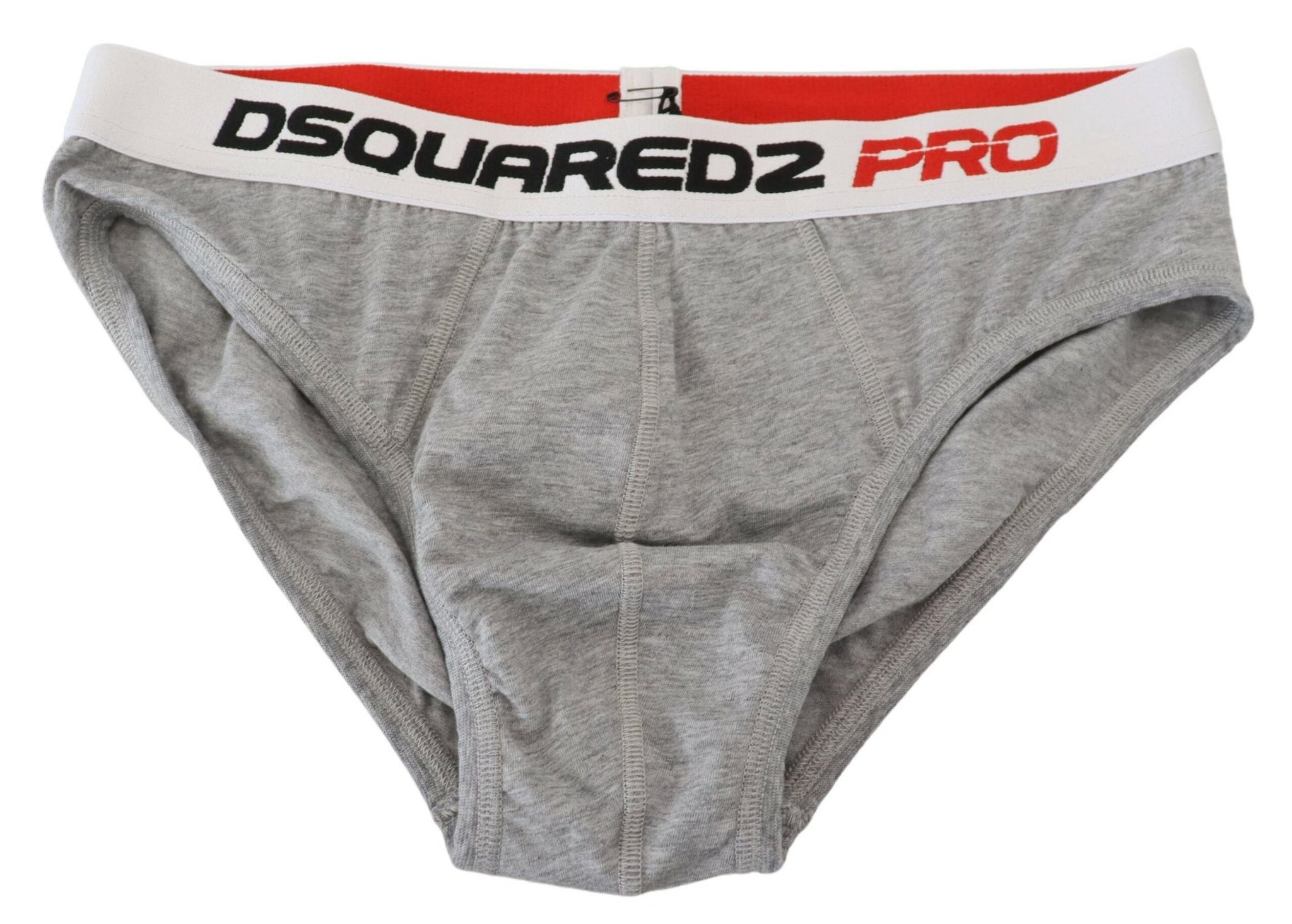 Dsquared² Gray Logo Cotton Stretch Men Brief PRO Underwear