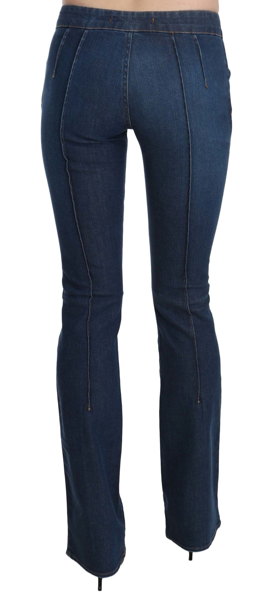 Blue Low Waist Boot Cut Denim Pants Jeans