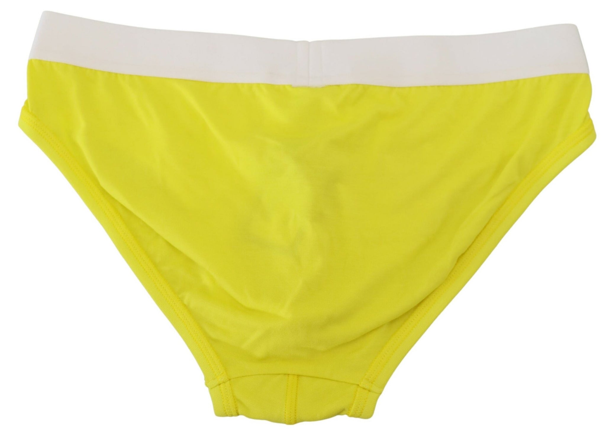 Dsquared² Yellow White Logo Modal Stretch Men Brief Underwear