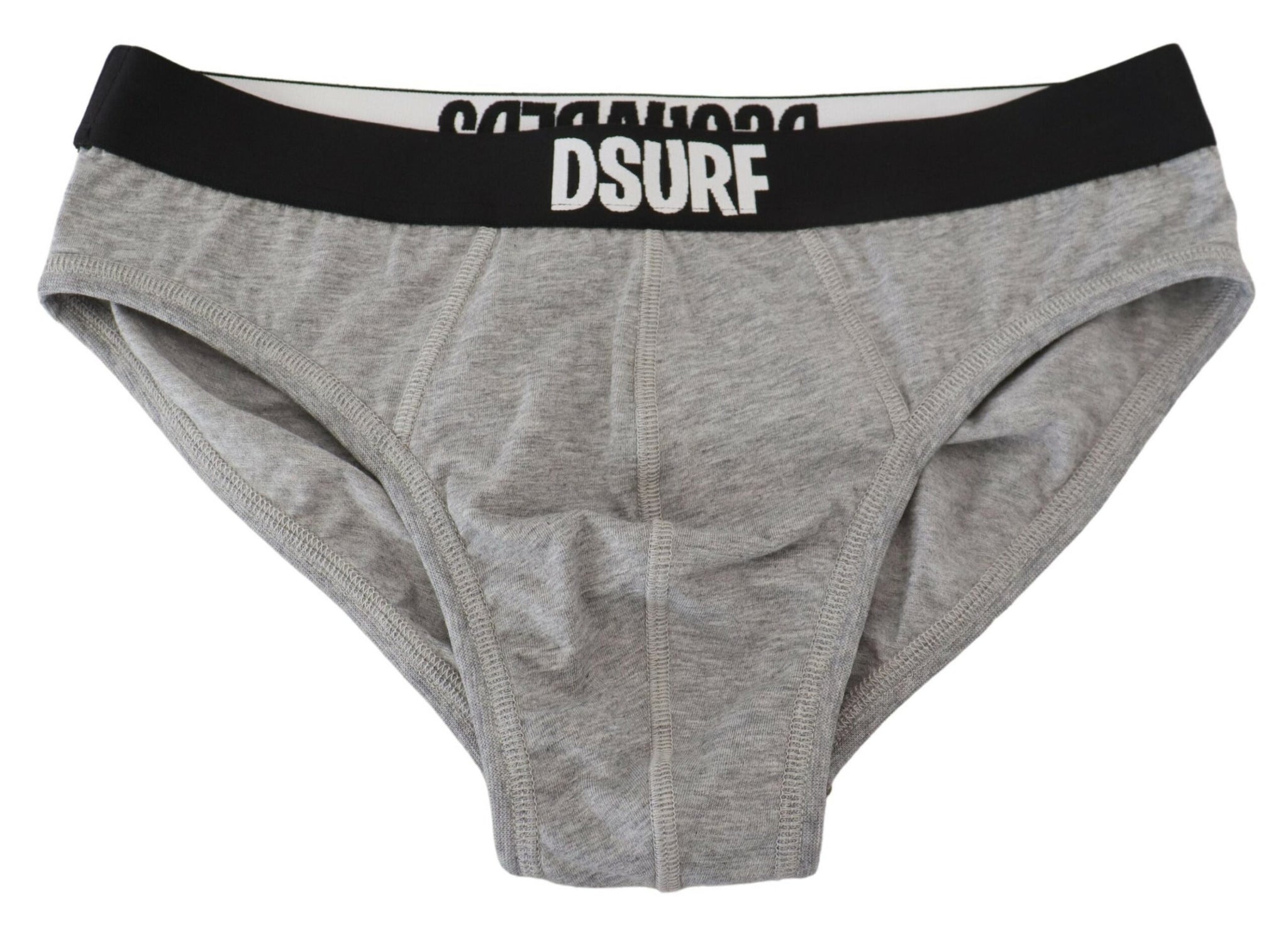 Dsquared² Gray DSURF Logo Cotton Stretch Men Brief Underwear