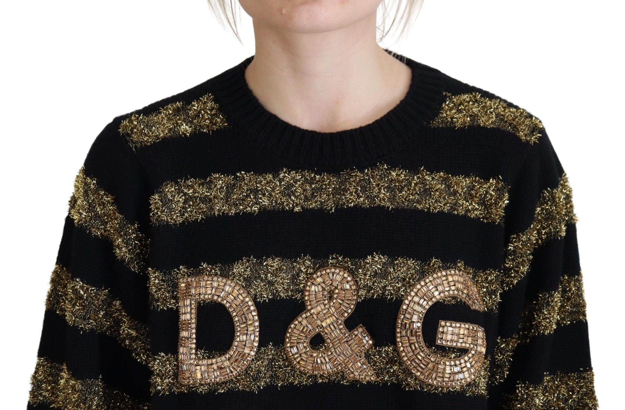 Black Gold D&G Crystal Cashmere Sweater