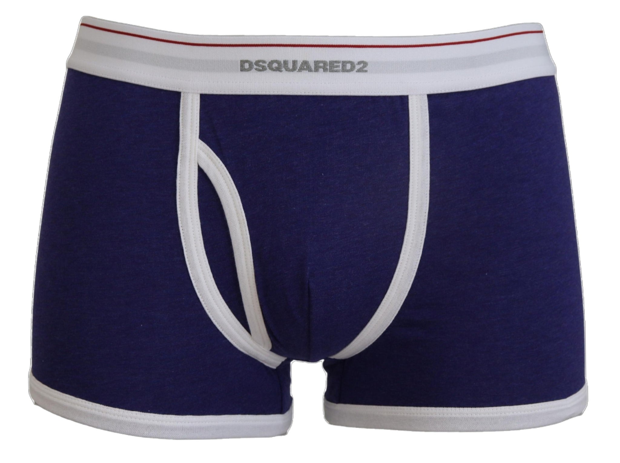 Dsquared² Blue White Logo Cotton Stretch Men Trunk Underwear