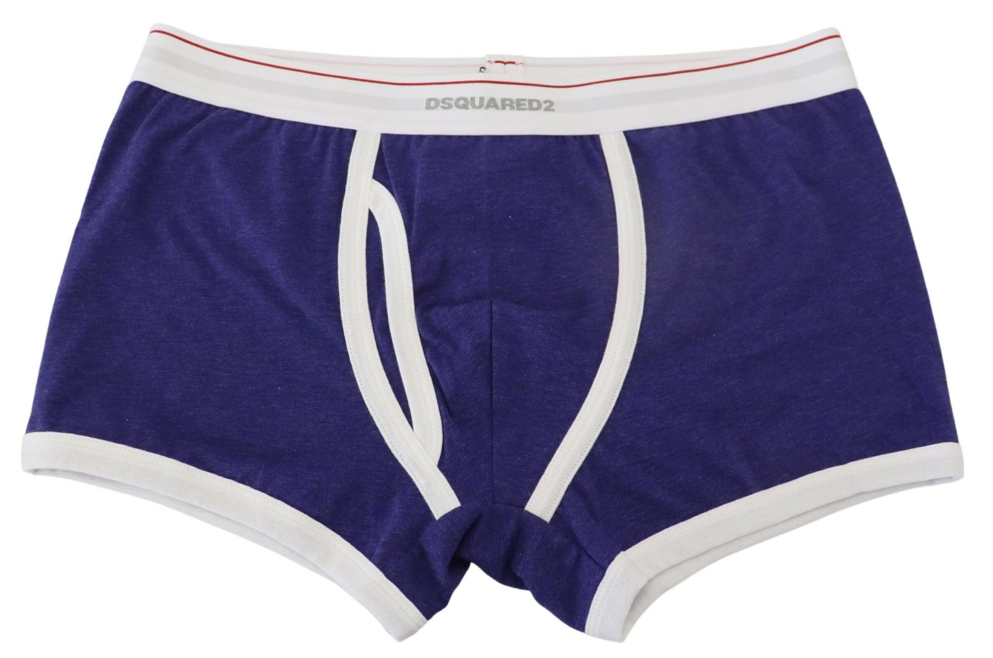 Dsquared² Blue White Logo Cotton Stretch Men Trunk Underwear