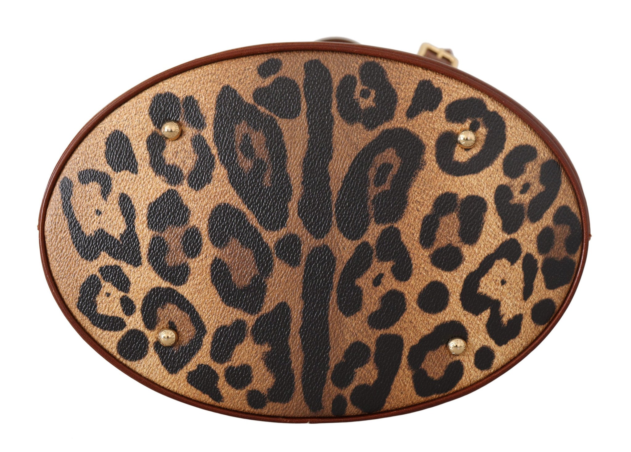 Brown Leopard Pattern Shopping Tote Hand Bucket Purse