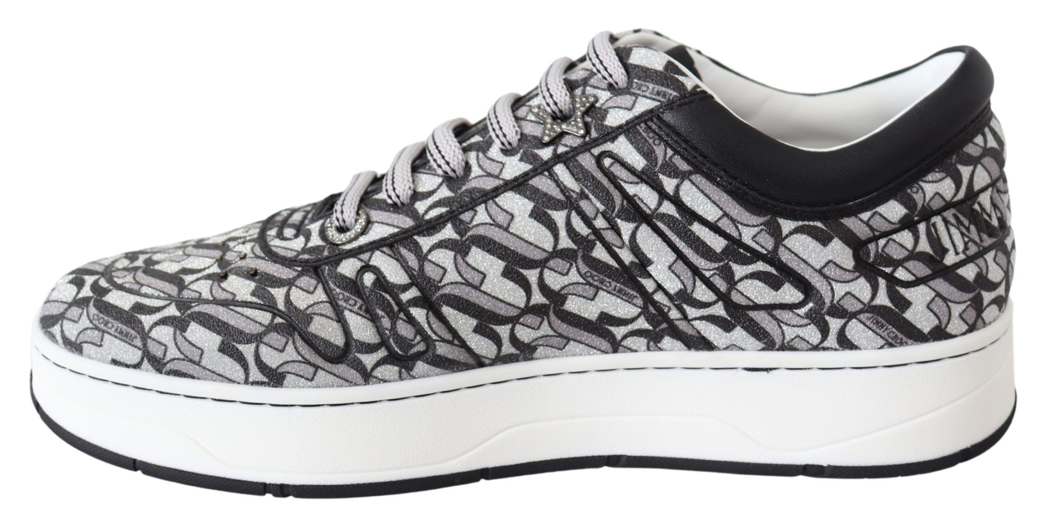 Silver Black Glitter Hawaii Sneakers