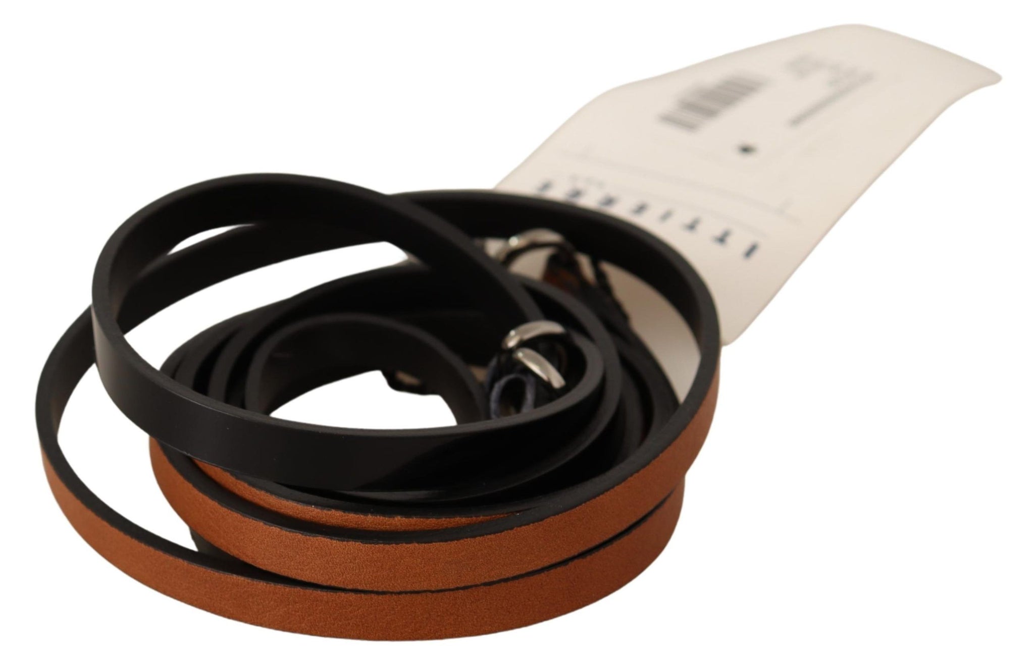 Brown Leather Silver Tone Buckle Belt