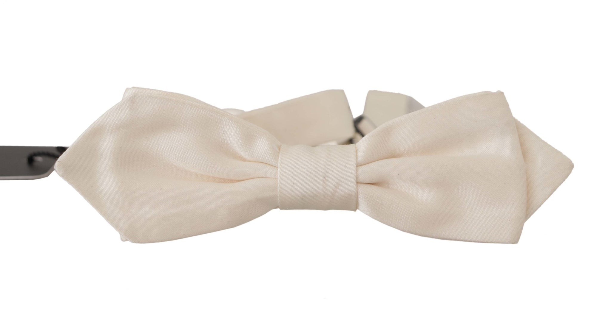 White Solid Silk Adjustable Neck Papillon Tie