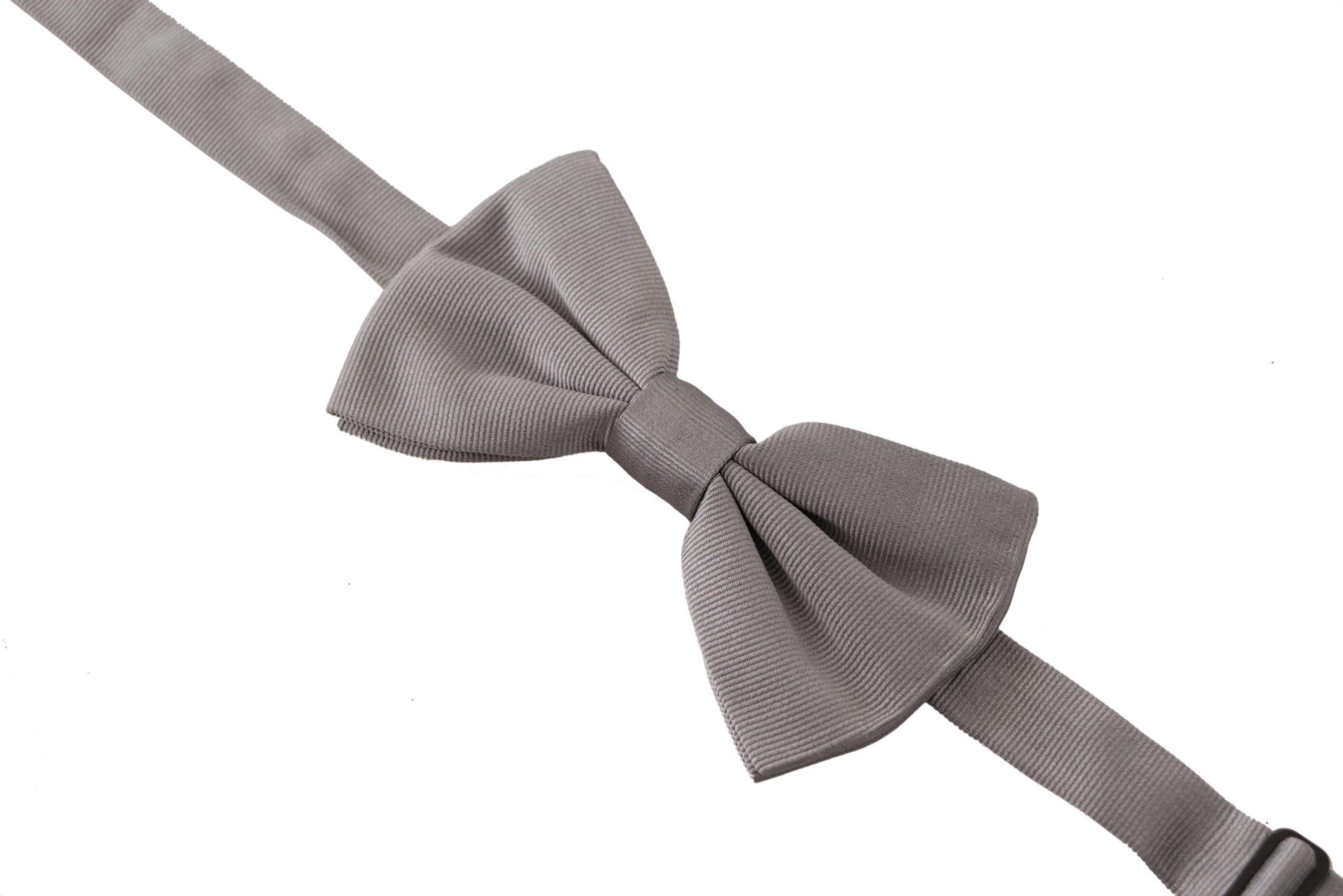 Gray 100% Silk Adjustable Neck Papillon Tie