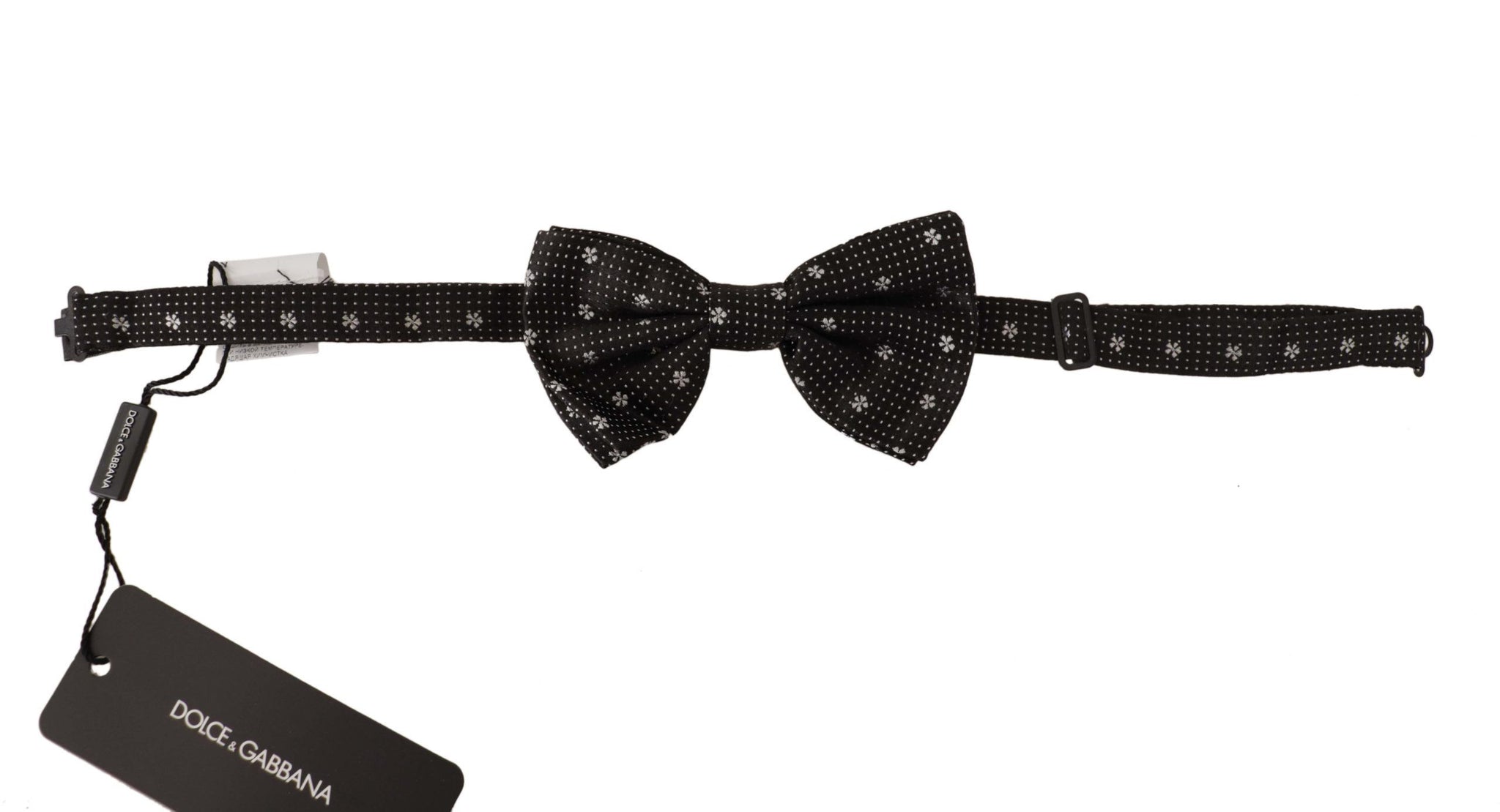 Black White Polka Dots Silk Neck Papillon Tie