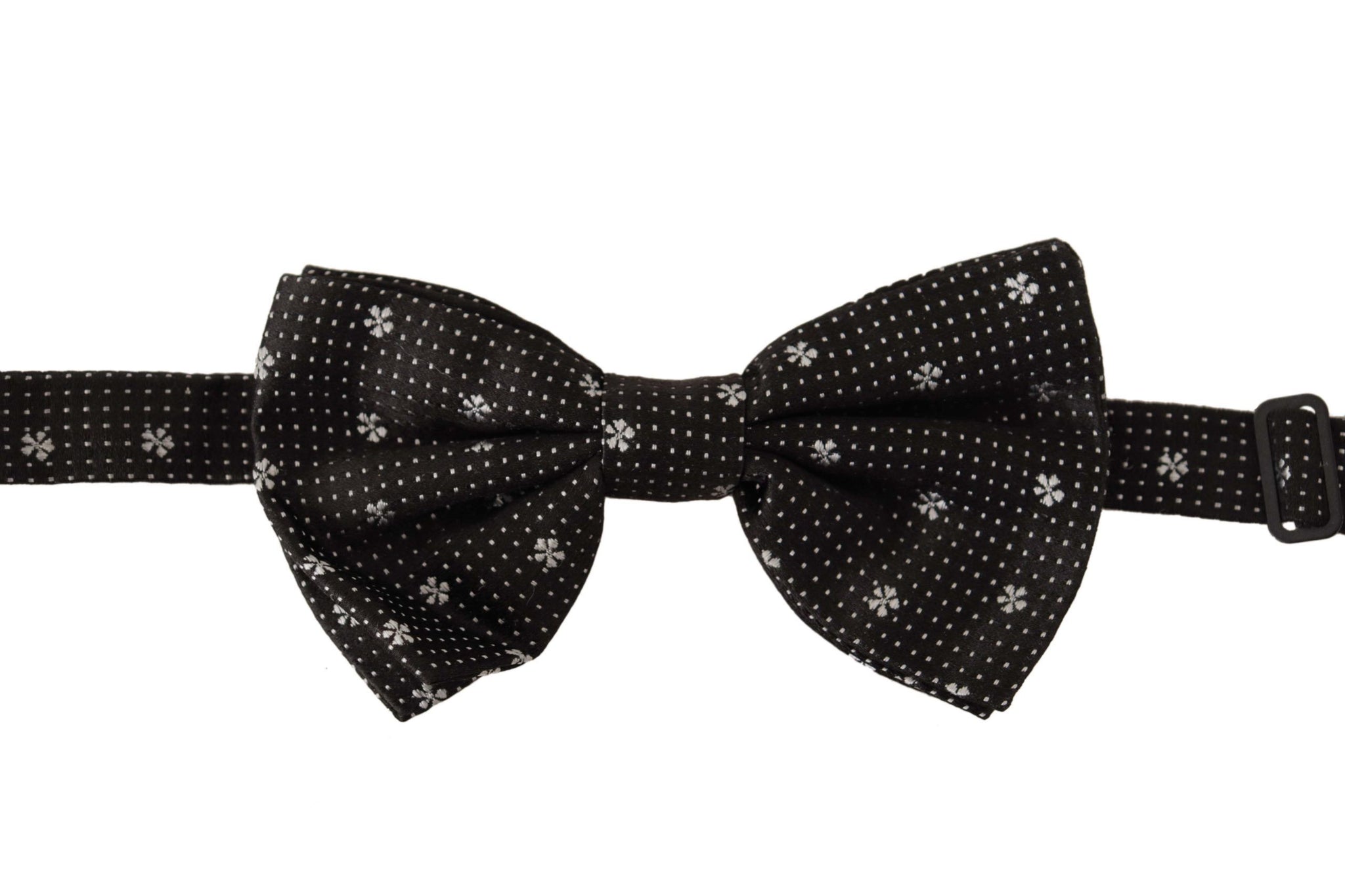 Black White Polka Dots Silk Neck Papillon Tie