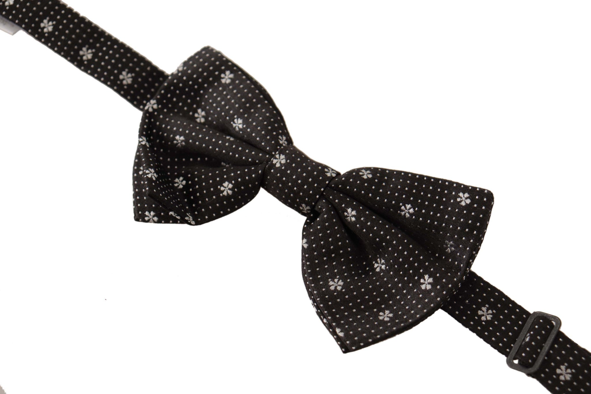 Black White Polka Dots Silk Neck Papillon Tie