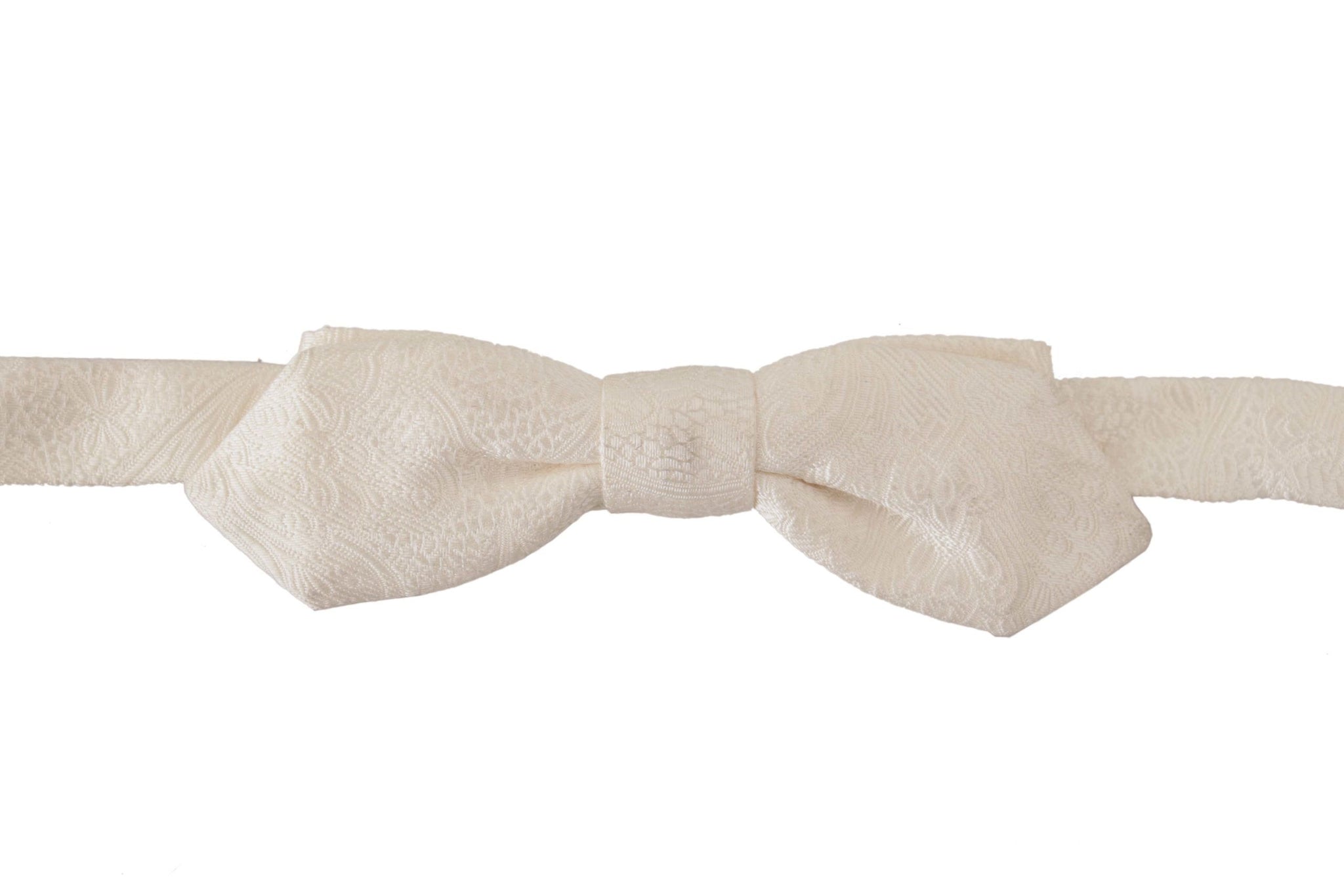 White 100% Silk Slim Adjustable Neck Papillon Tie