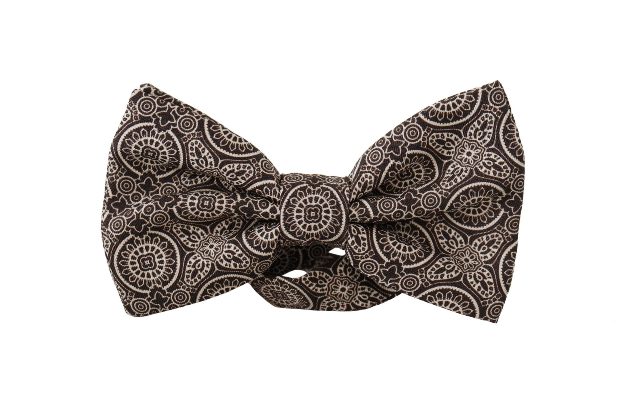 Black white 100% Silk Adjustable Neck Papillon Tie