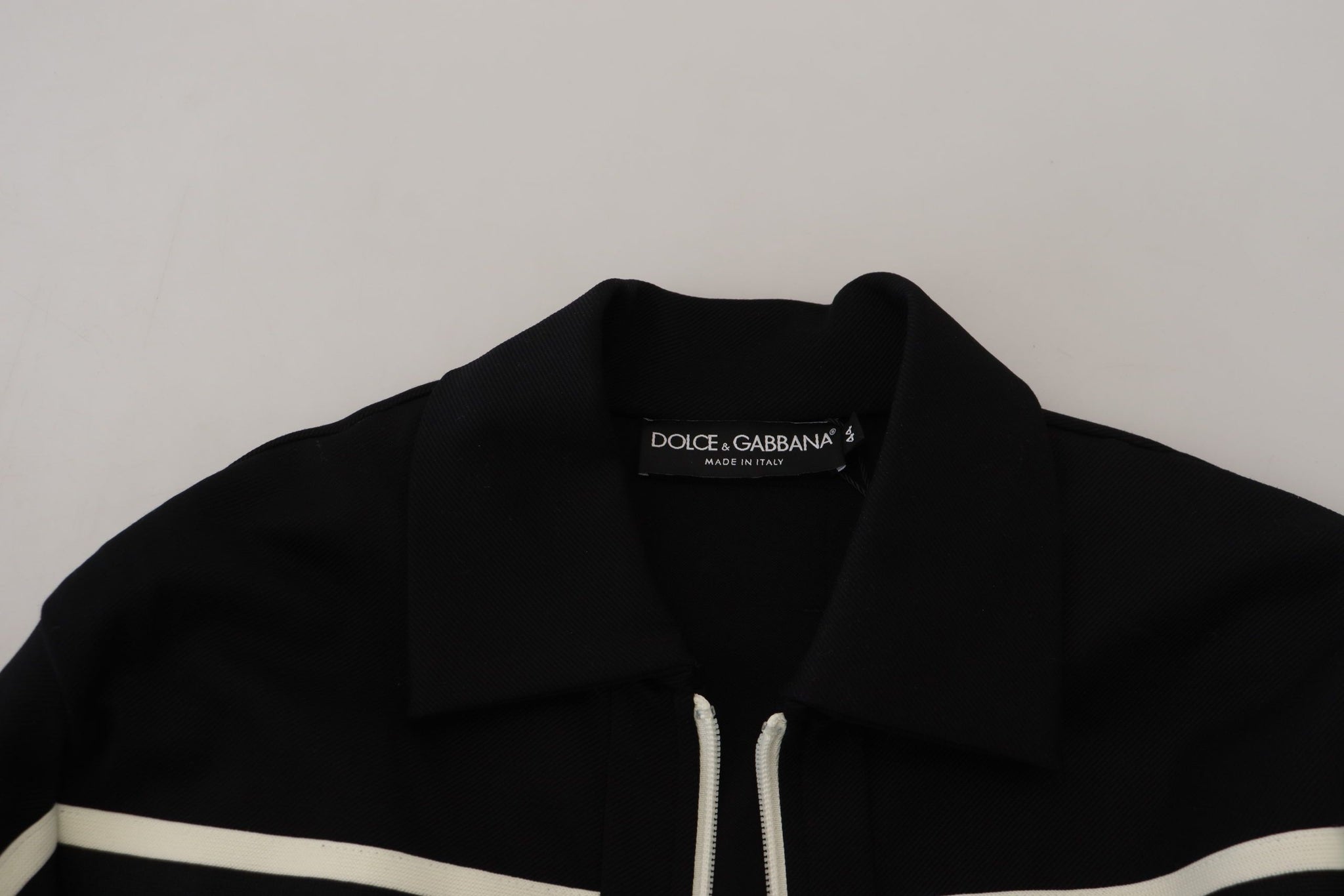 Black Nylon Full Zip Cardigan Logo Sweater