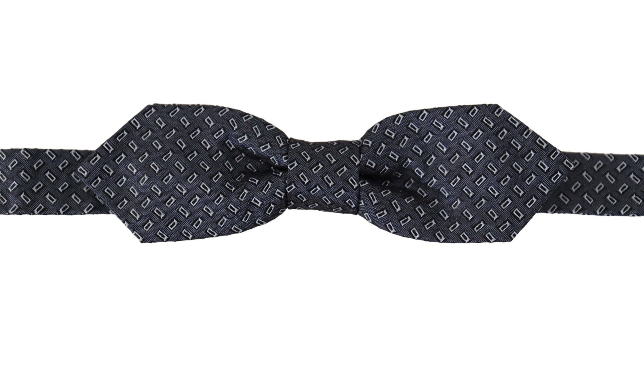 Blue Gray Polka Dot 100% Silk Neck Papillon Tie