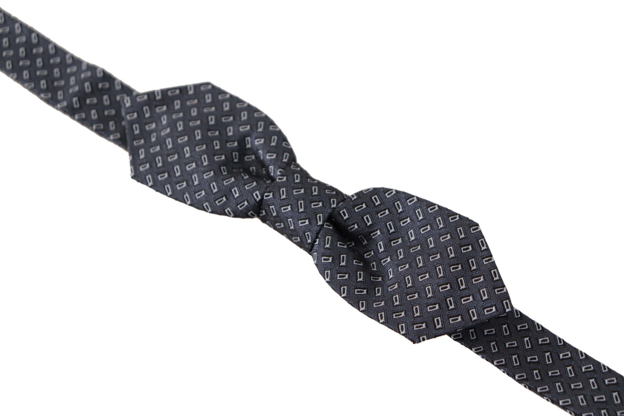 Blue Gray Polka Dot 100% Silk Neck Papillon Tie