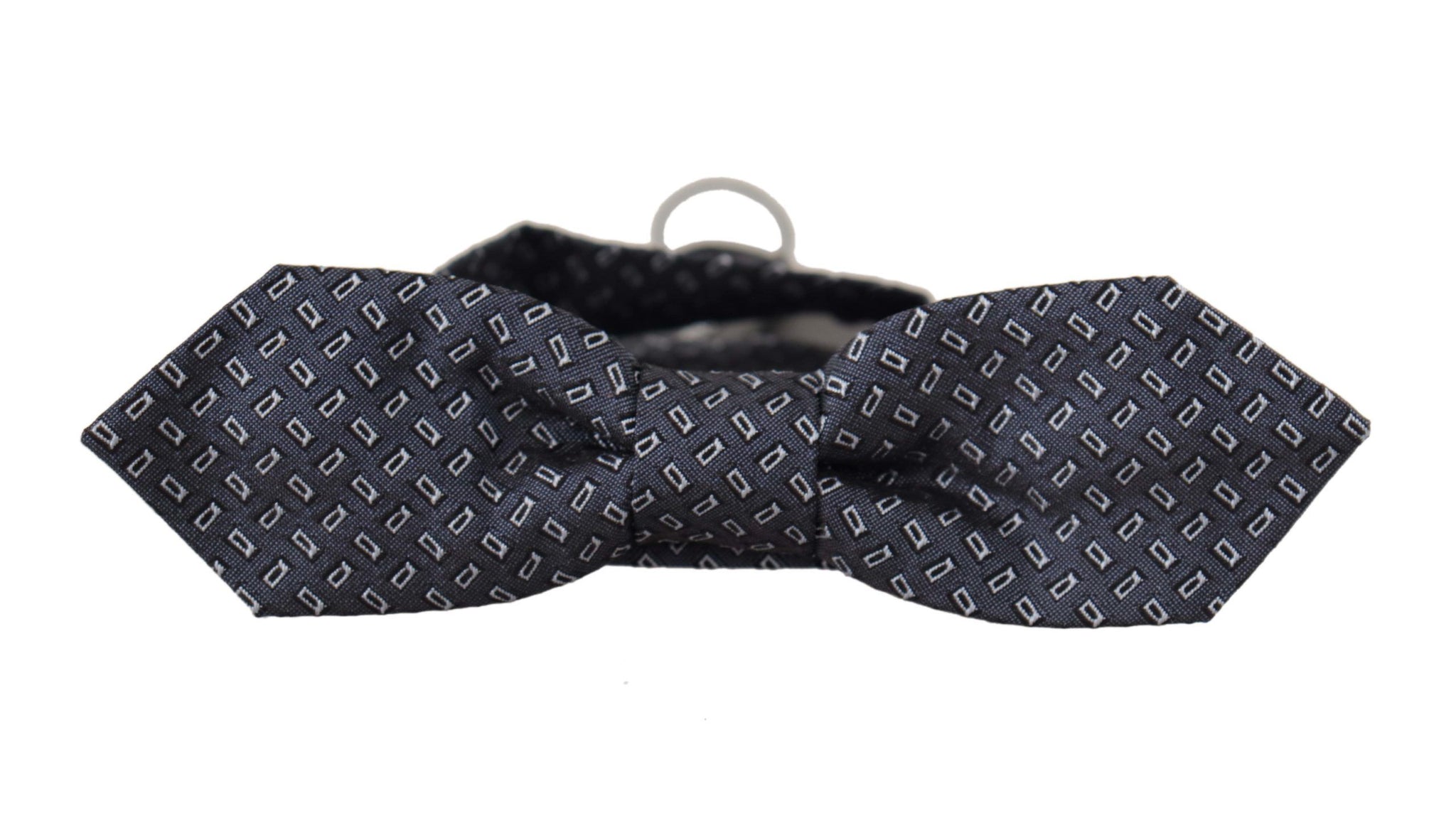 Blue Gray Polka Dot 100% Silk Neck Papillon Tie