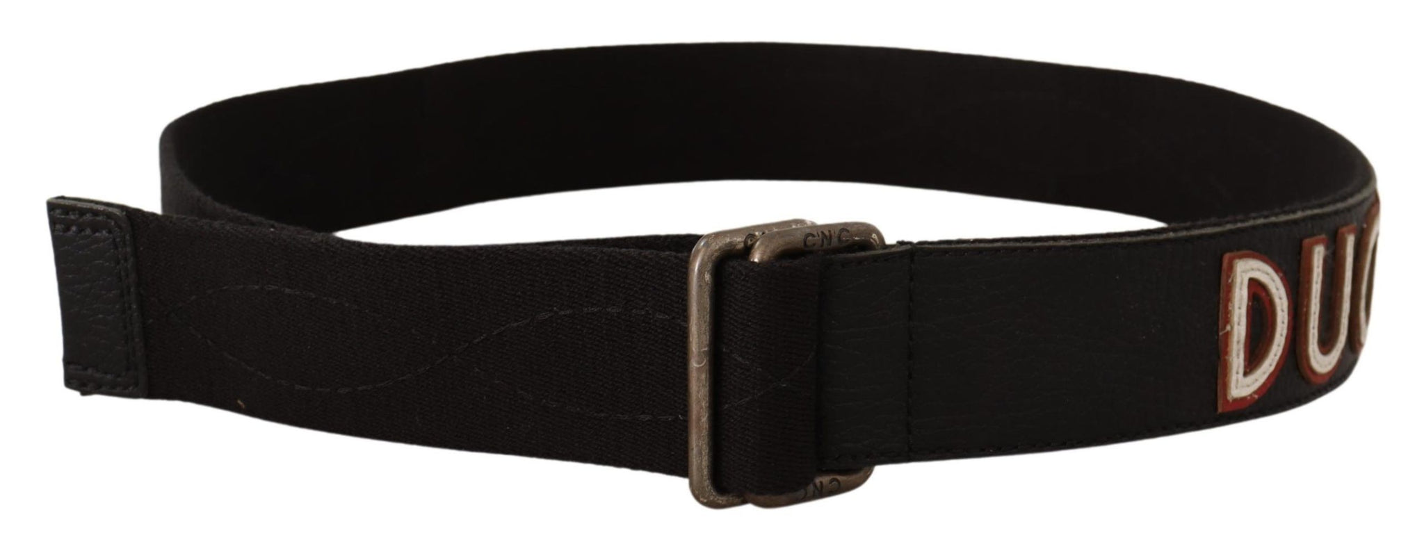 Black Cotton Ducati Metal Buckle Belt