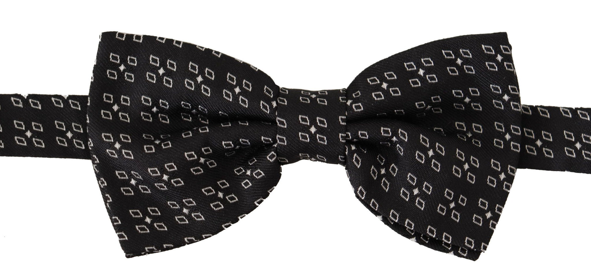 Black White Polka Dot 100% Silk Neck Papillon Tie