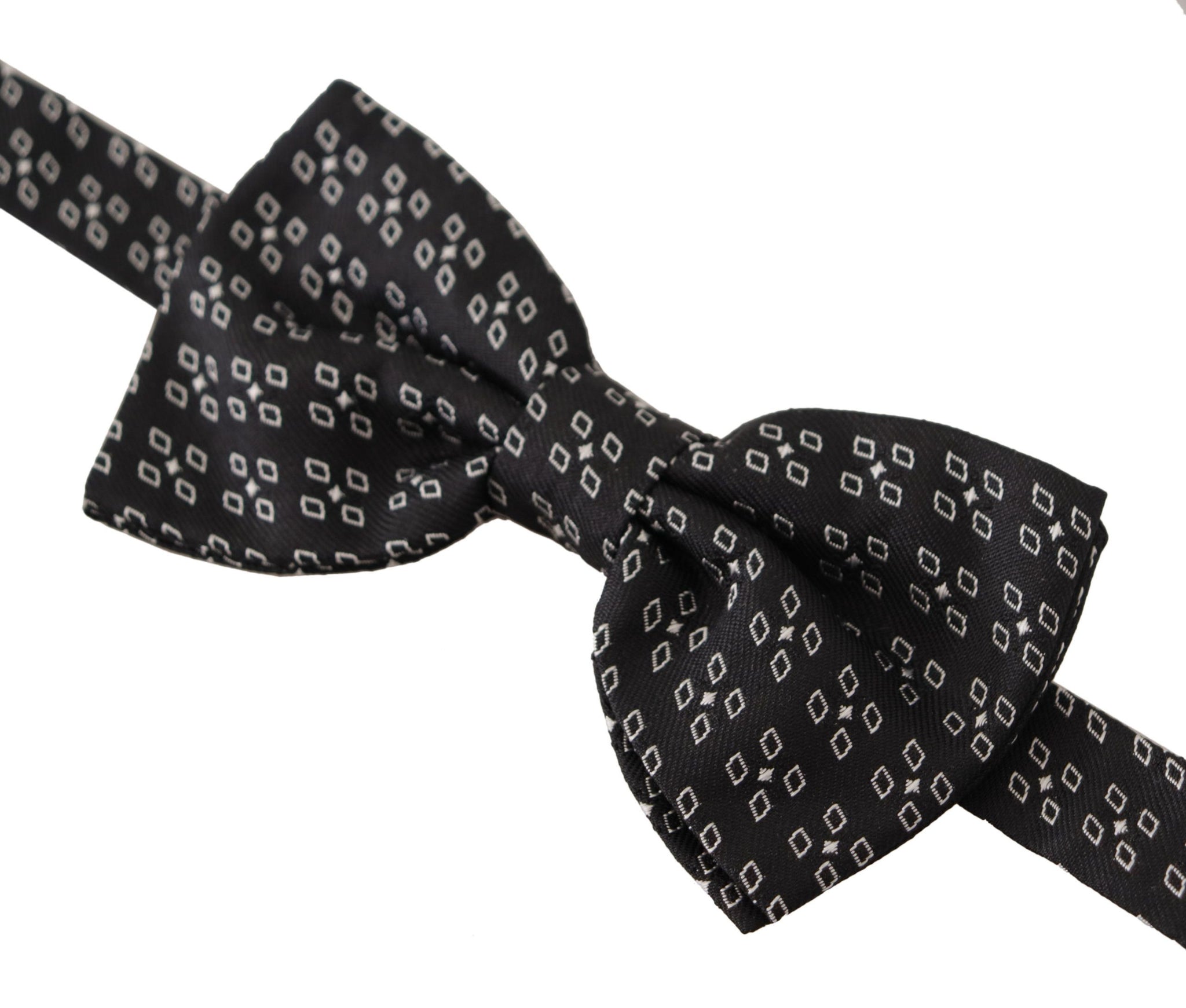 Black White Polka Dot 100% Silk Neck Papillon Tie