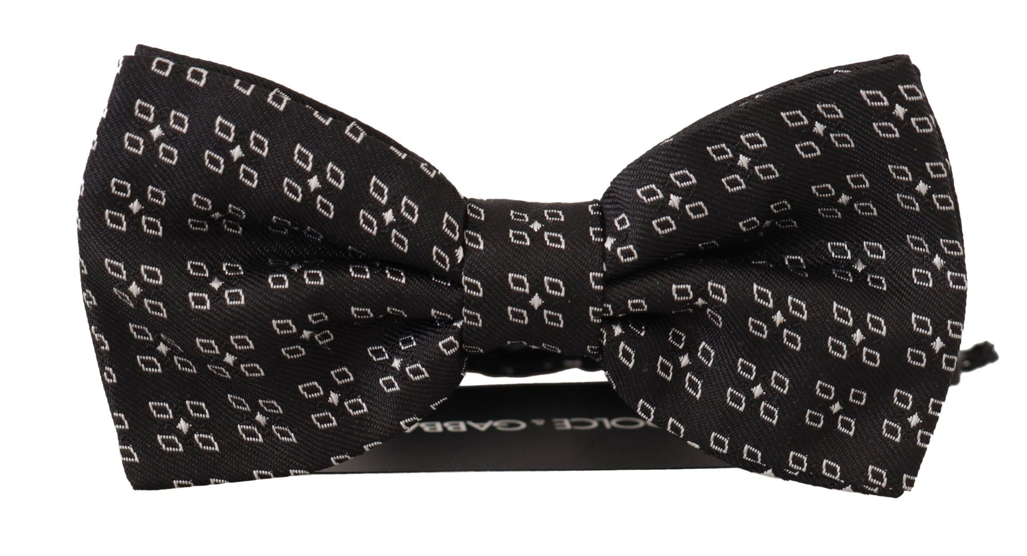 Black White Polka Dot 100% Silk Neck Papillon Tie