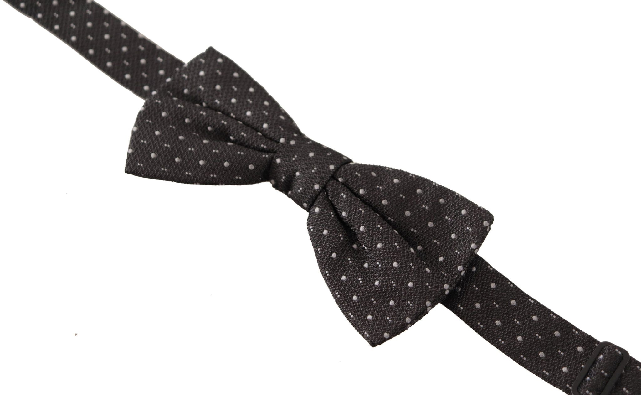 Gray Polka Dot 100% Silk Neck Papillon Tie