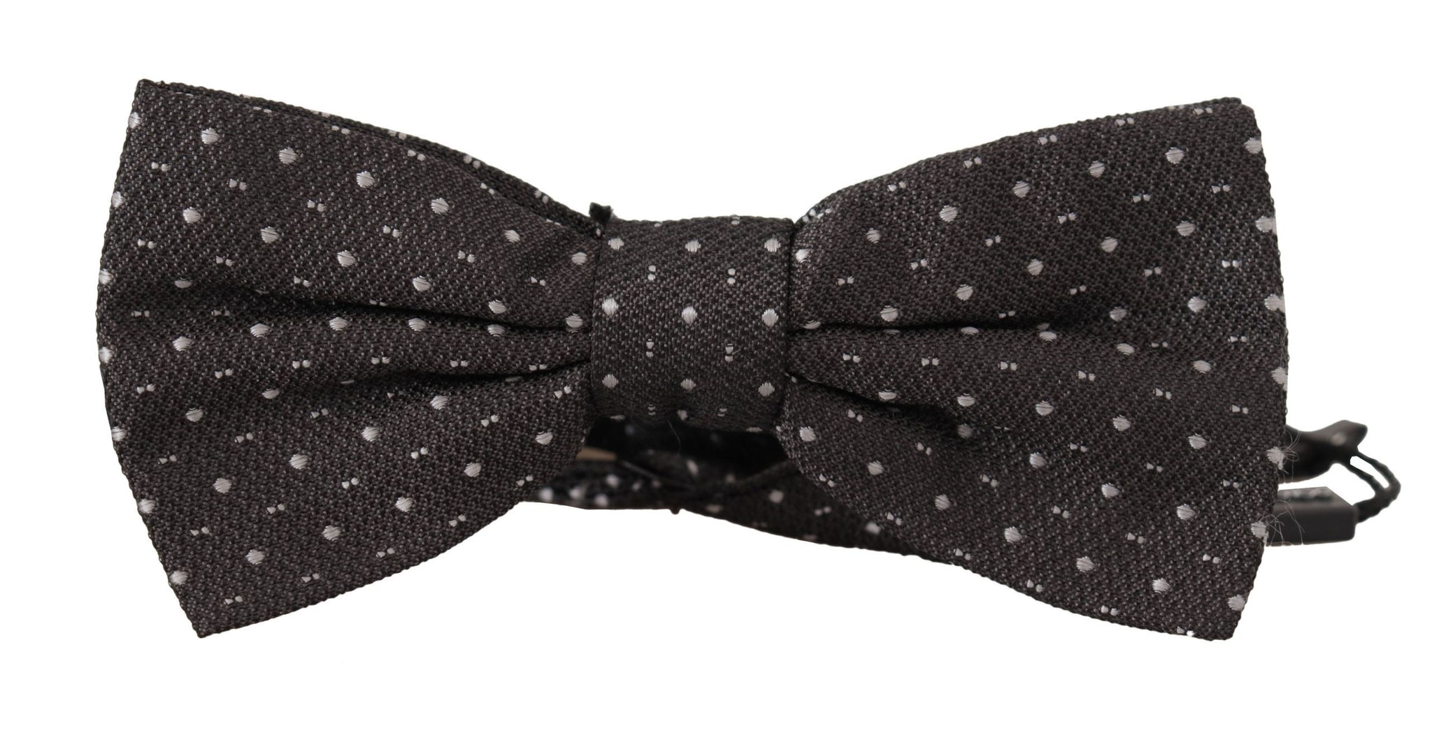 Gray Polka Dot 100% Silk Neck Papillon Tie