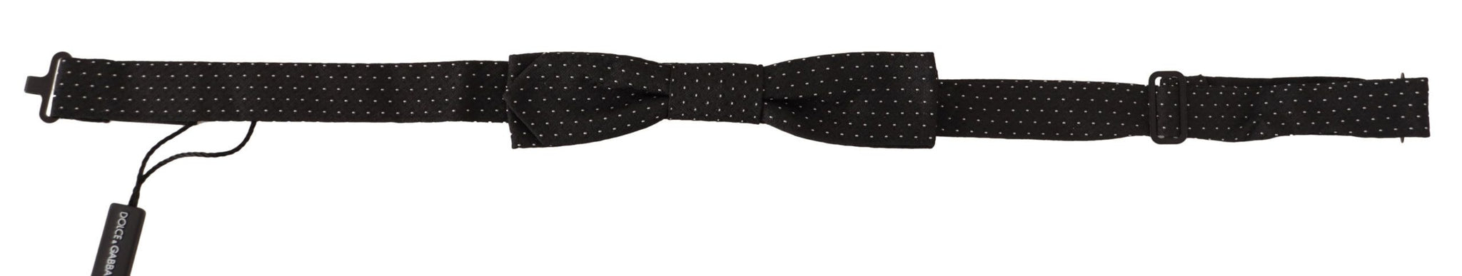 Black White Polka 100% Silk Neck Papillon Tie