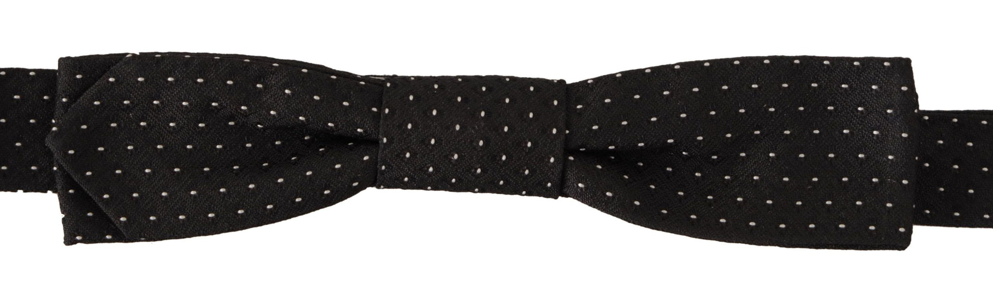 Black White Polka 100% Silk Neck Papillon Tie