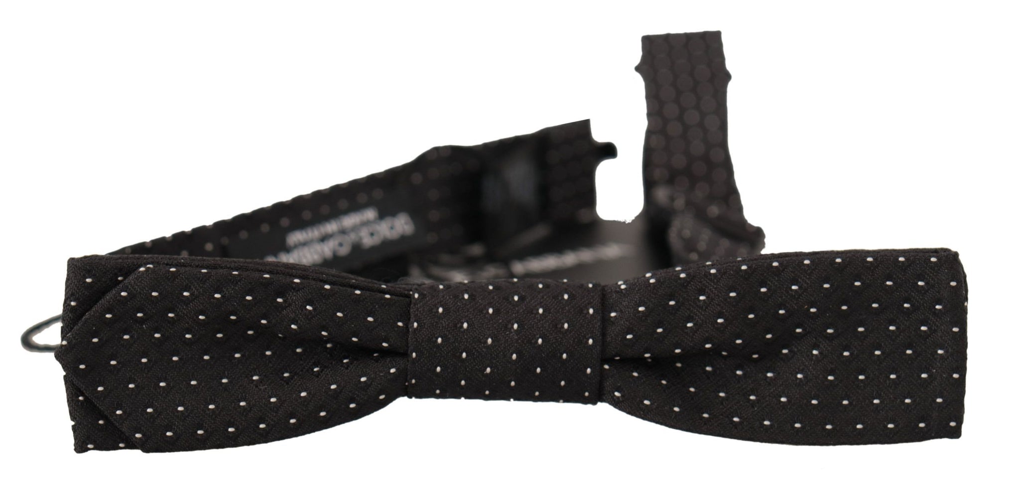 Black White Polka 100% Silk Neck Papillon Tie