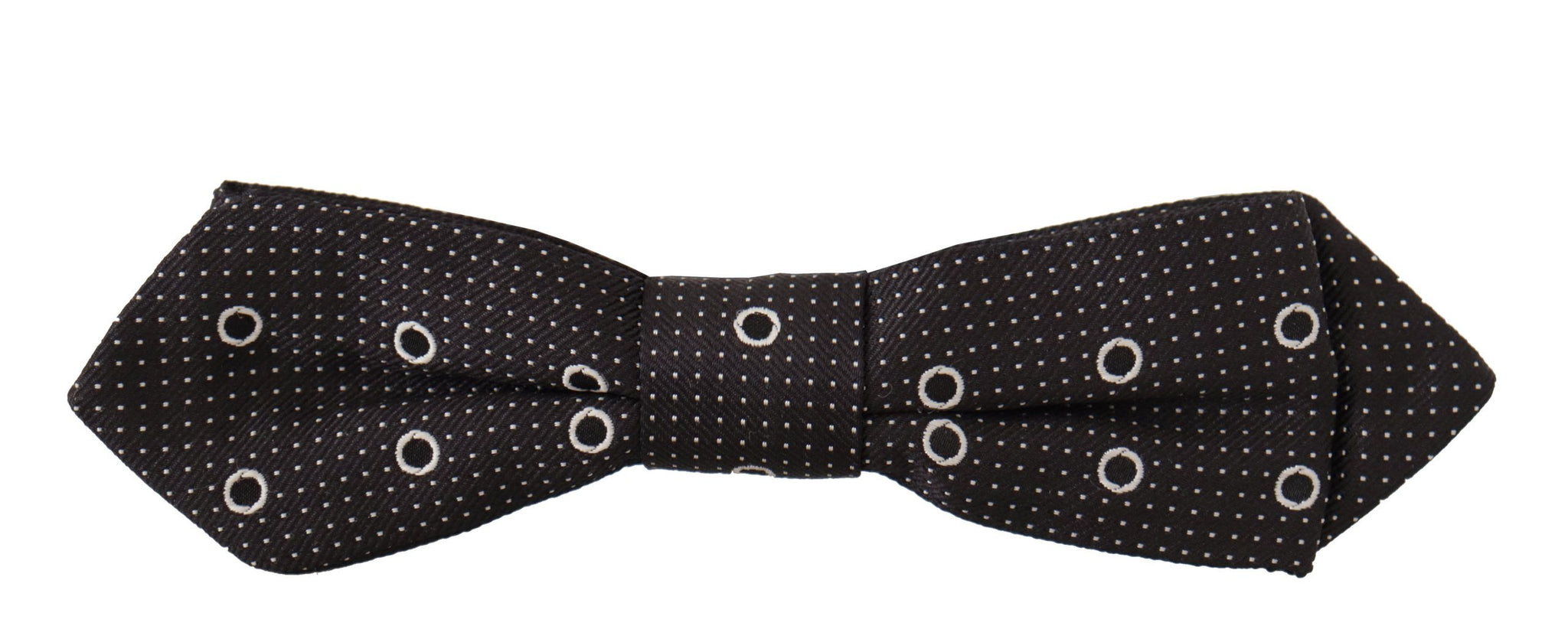 Black White Polka Dot 100% Silk Neck Papillon Tie