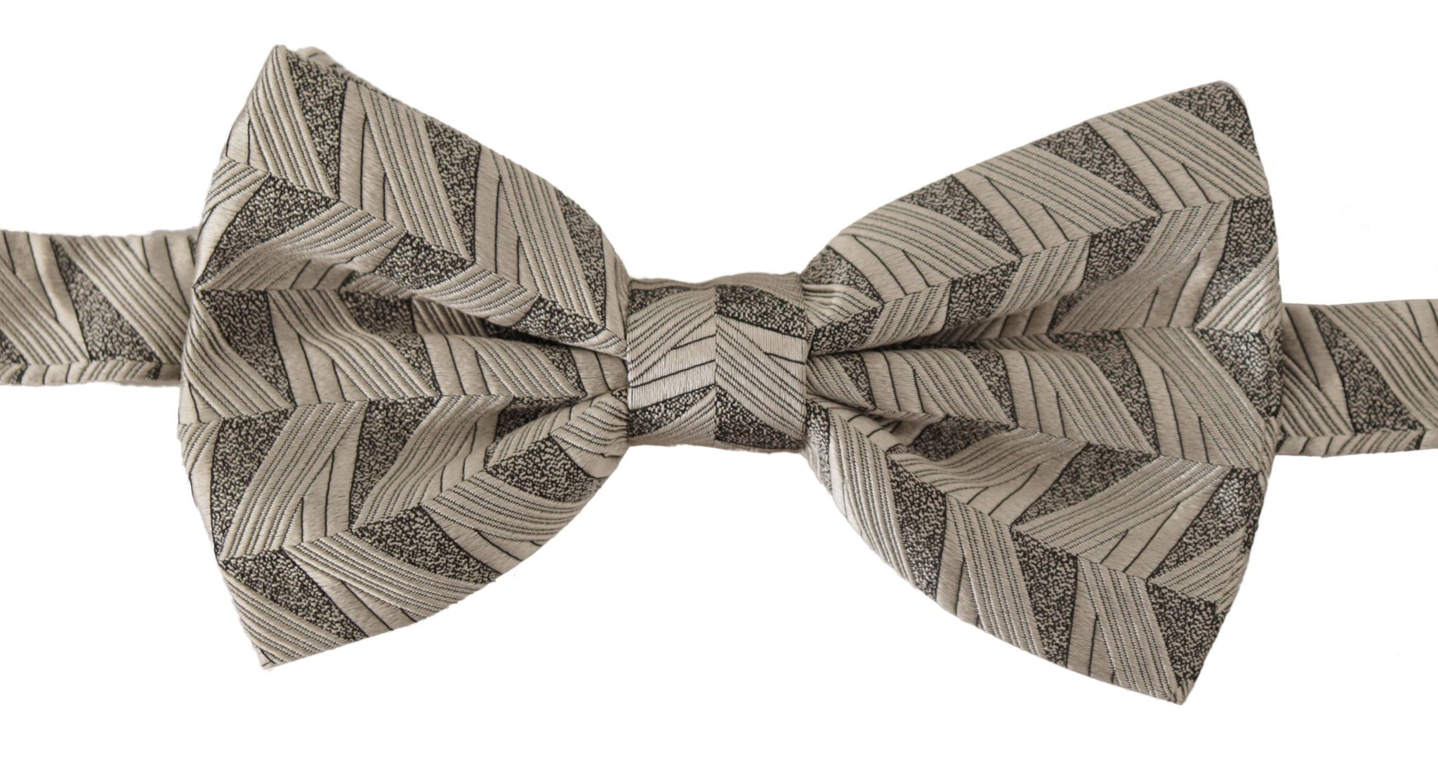 Gray 100% Silk Adjustable Neck Papillon Bow Tie