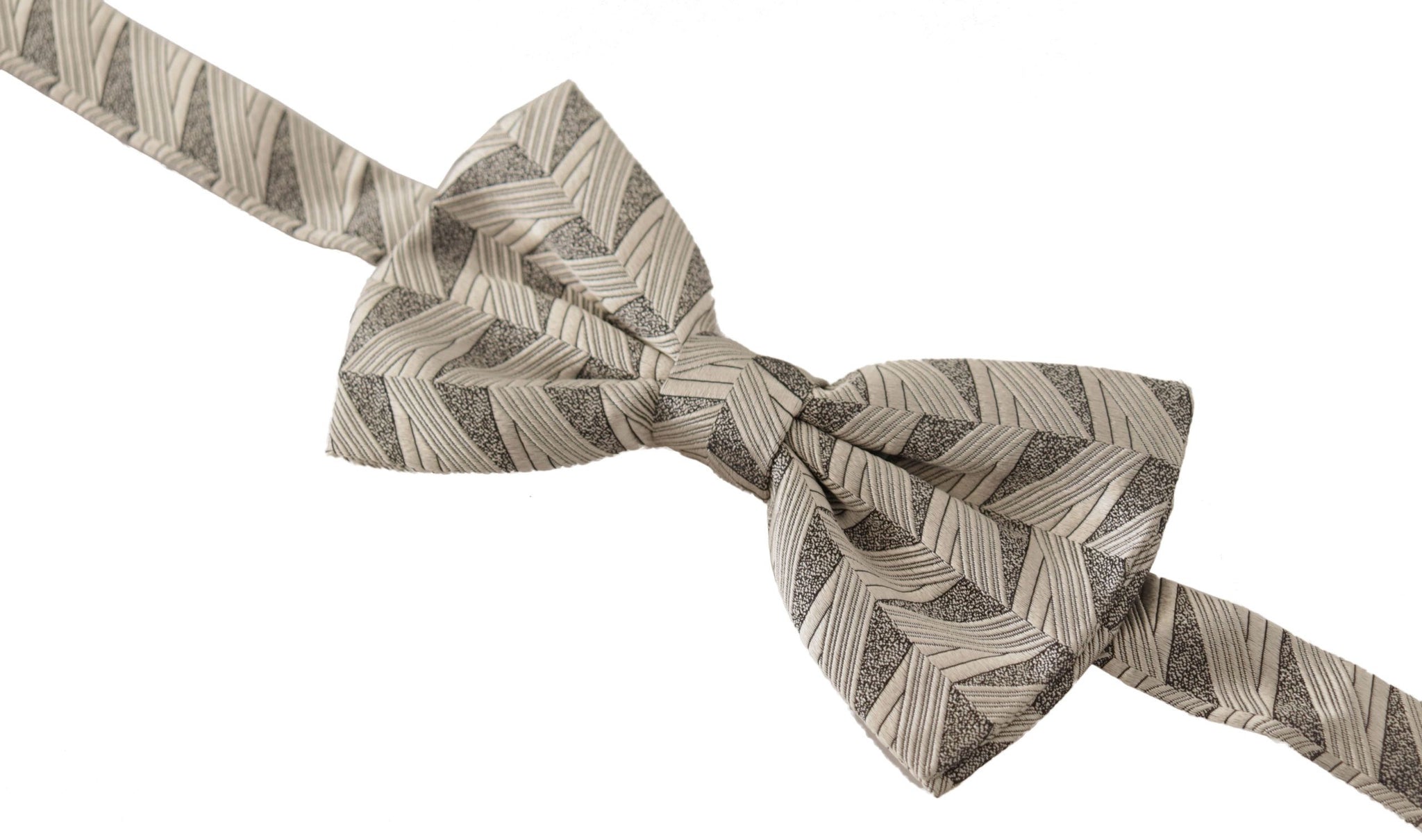 Gray 100% Silk Adjustable Neck Papillon Bow Tie