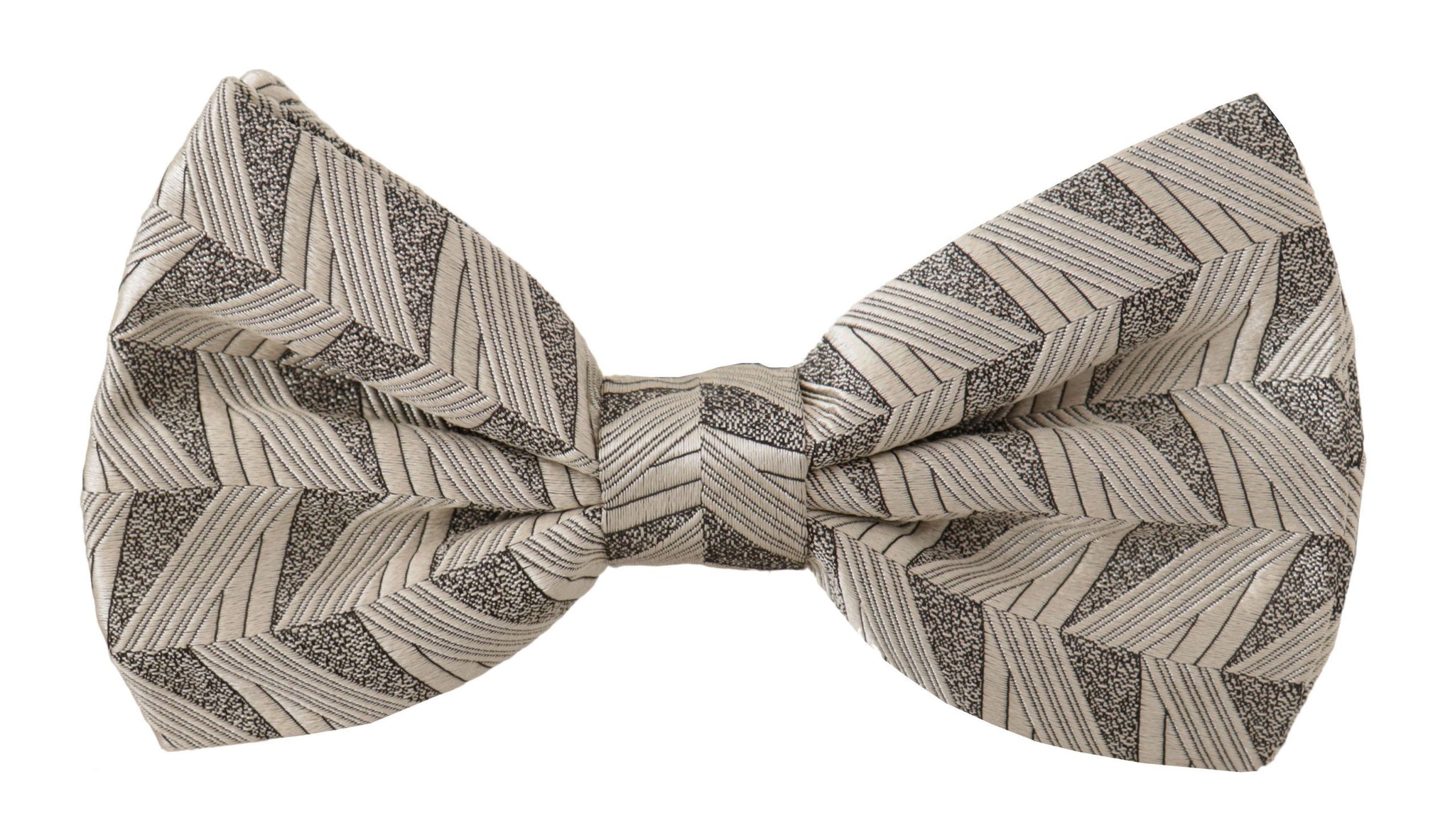 Gray 100% Silk Adjustable Neck Papillon Bow Tie