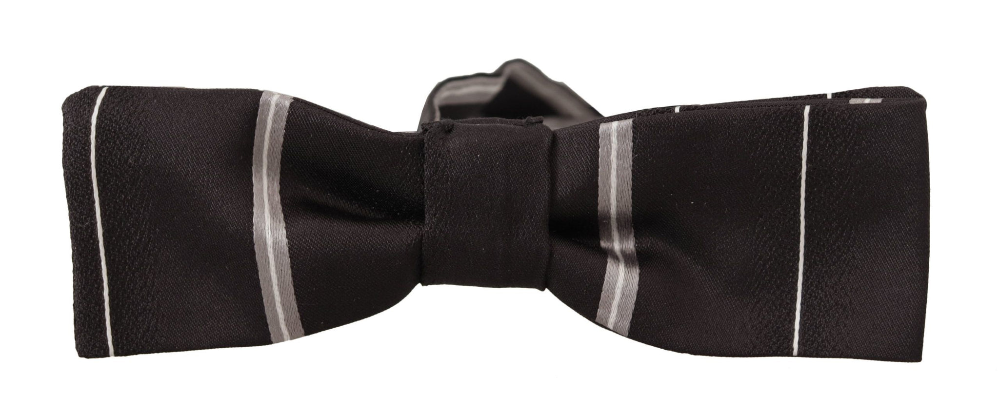 Black Grey Lining 100% Silk Neck Papillon Tie