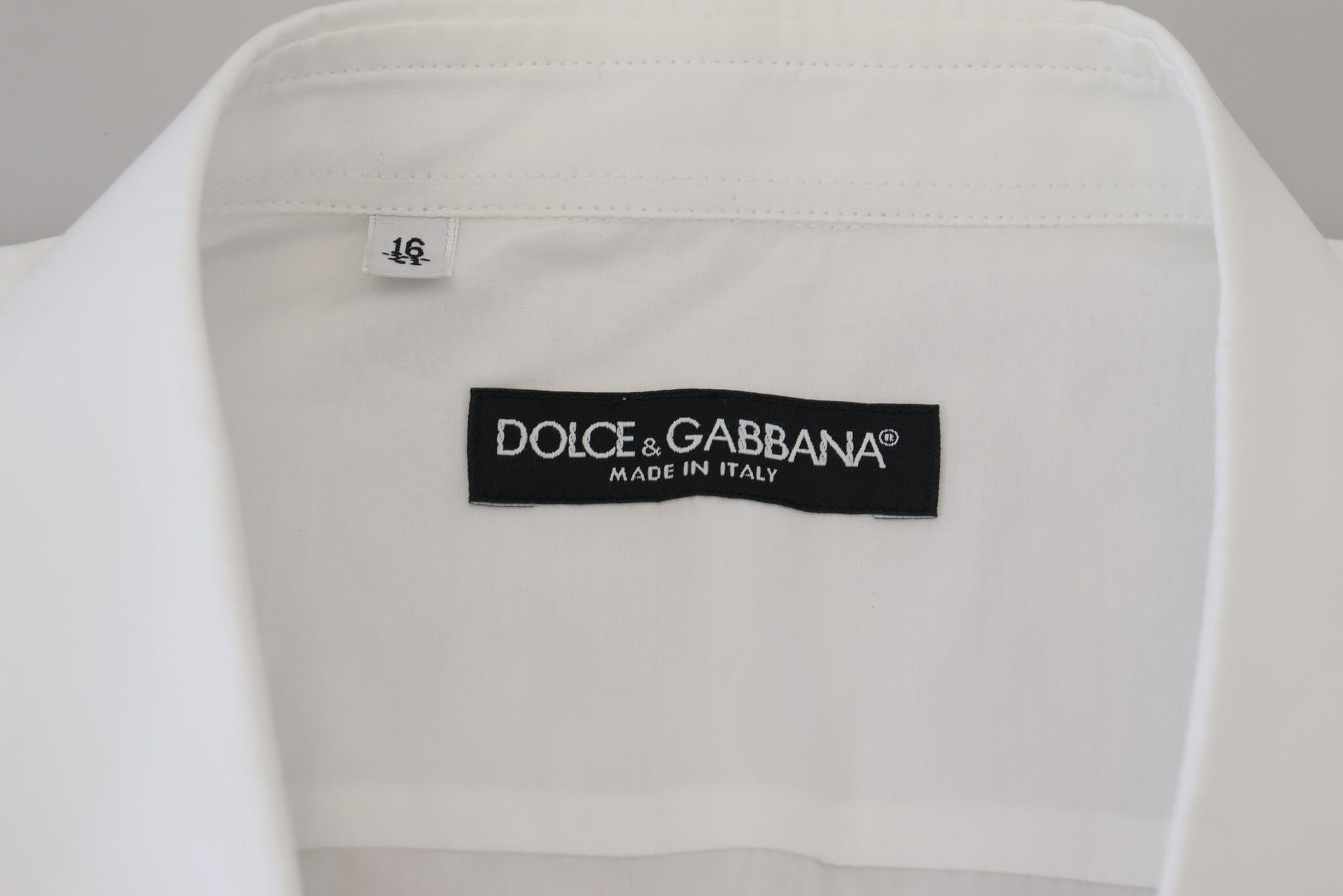 Dolce & Gabbana White Cotton Long Sleeves Mens Formal Shirt