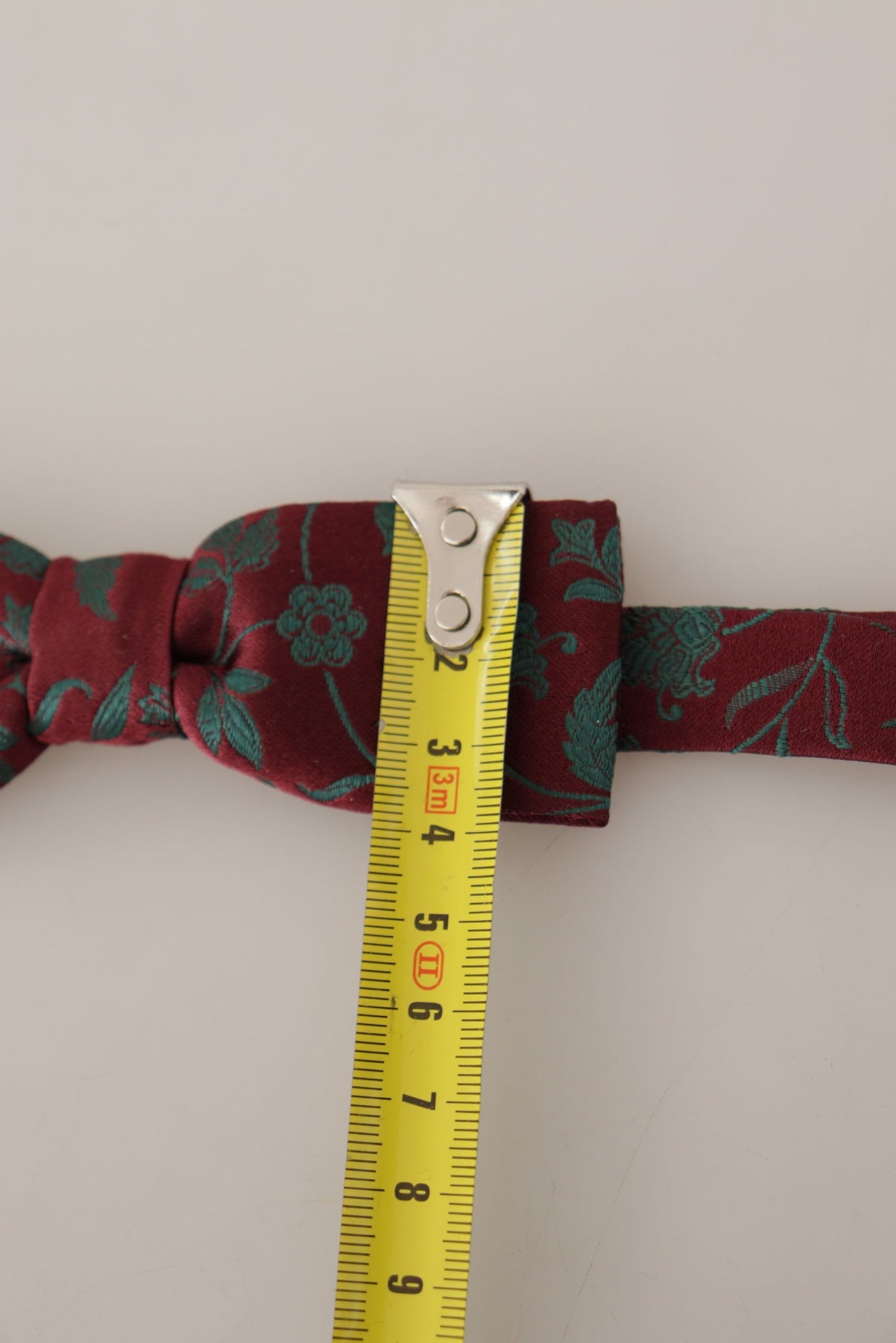 Maroon Pattern Adjustable Neck Papillon Bow Tie