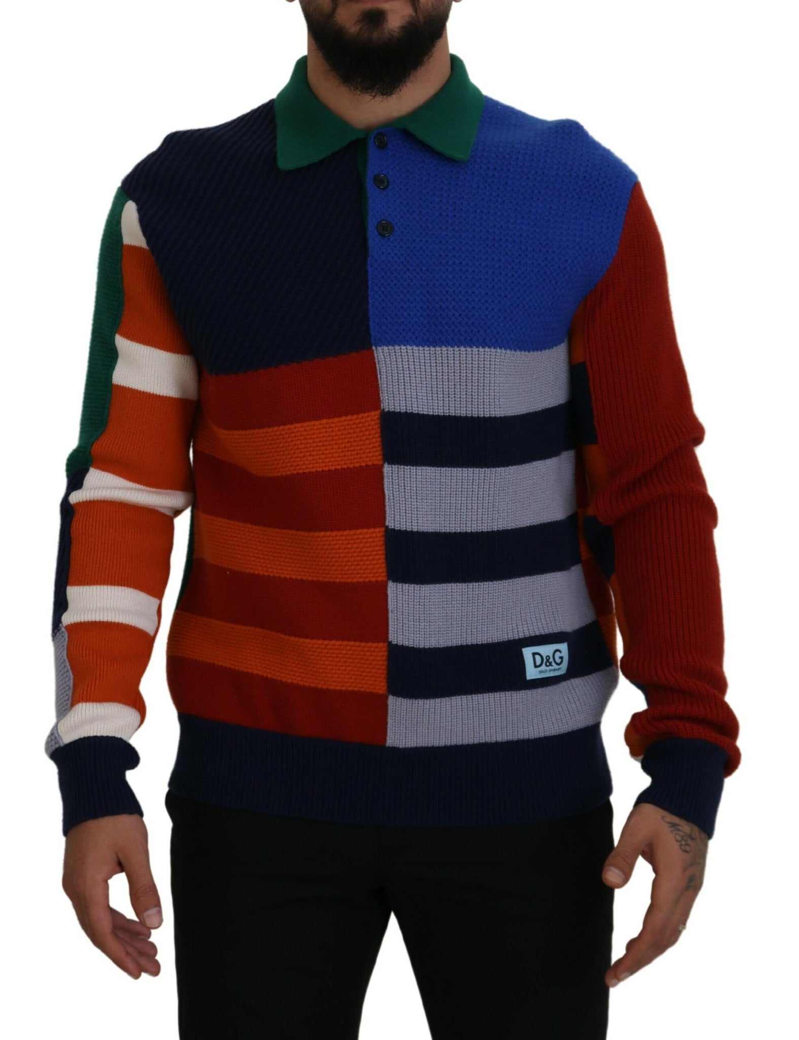 Multicolor Stripes Wool Pullover Sweater