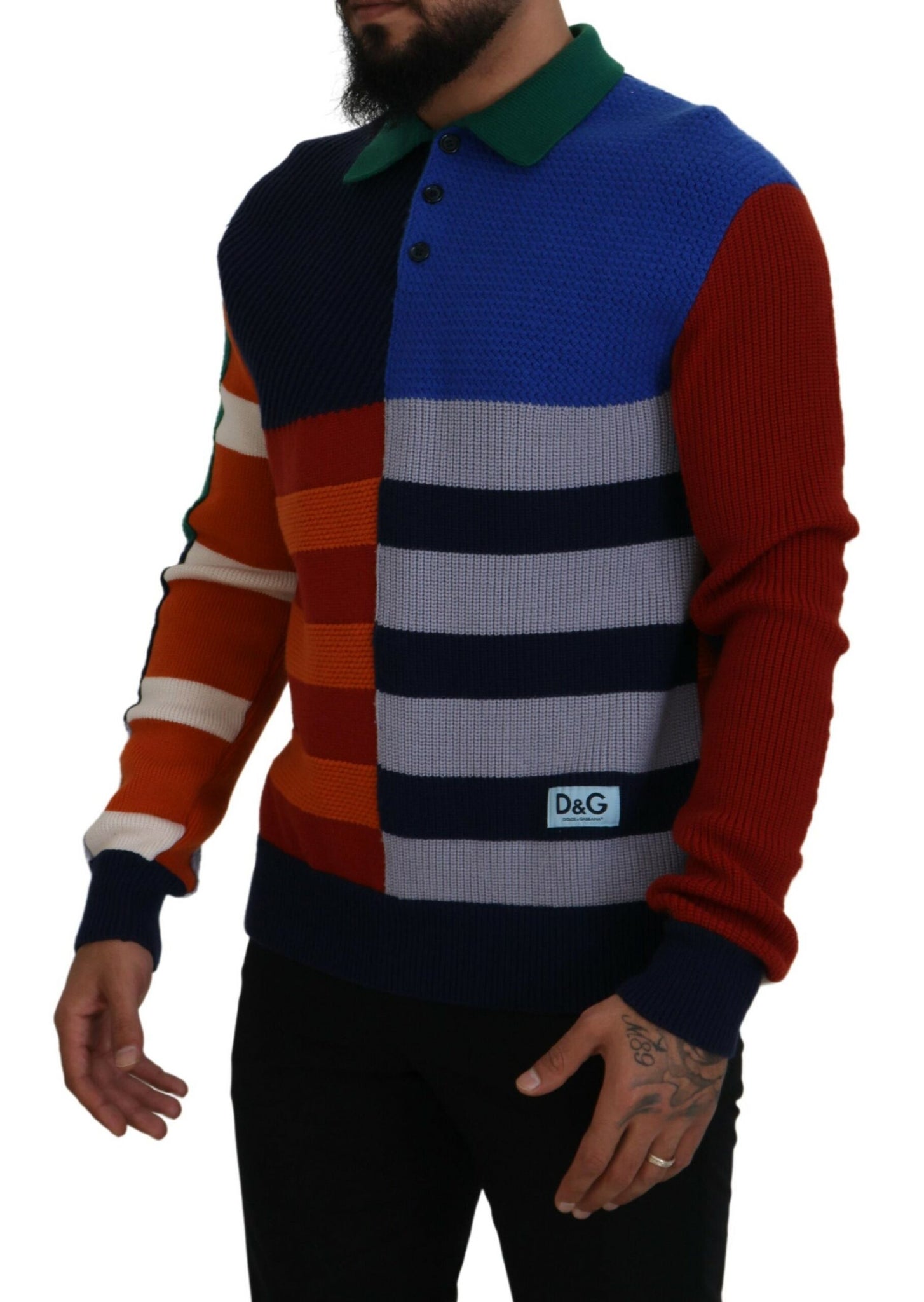 Multicolor Stripes Wool Pullover Sweater