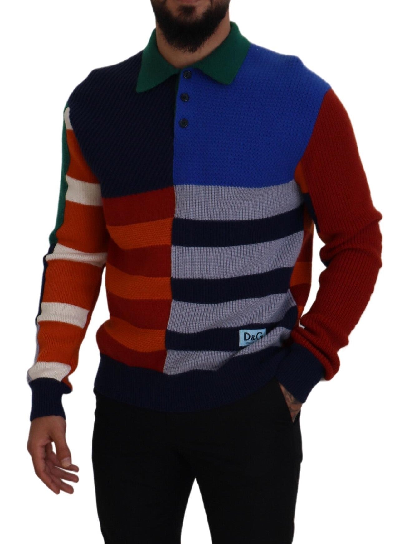 Multicolor Stripes Wool Pullover Sweater