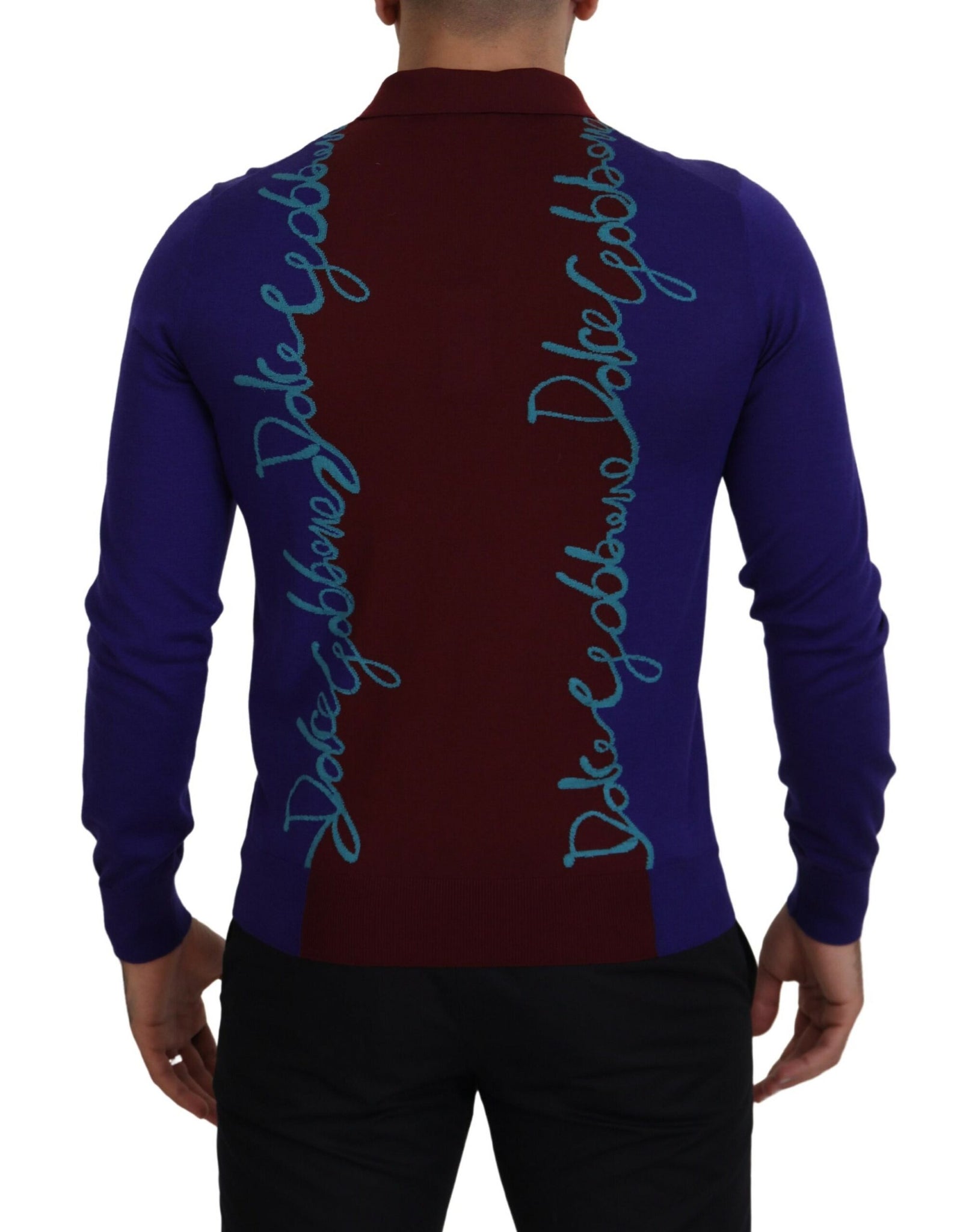 Multicolor Logo Collared Pullover Sweater